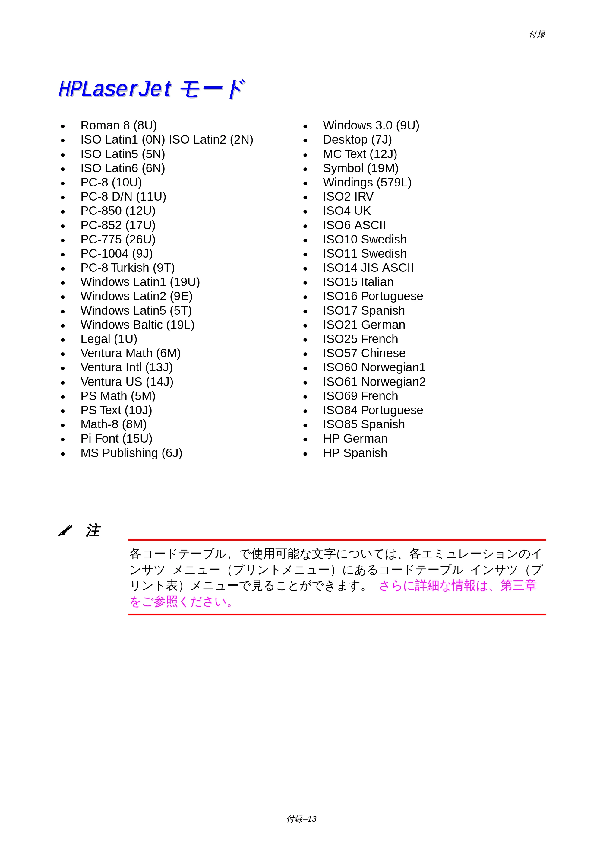 ブラザー HL-1650 / HL-1670N 取扱説明書（本体） — HP LaserJet モード — 原本ページ — 192ページ