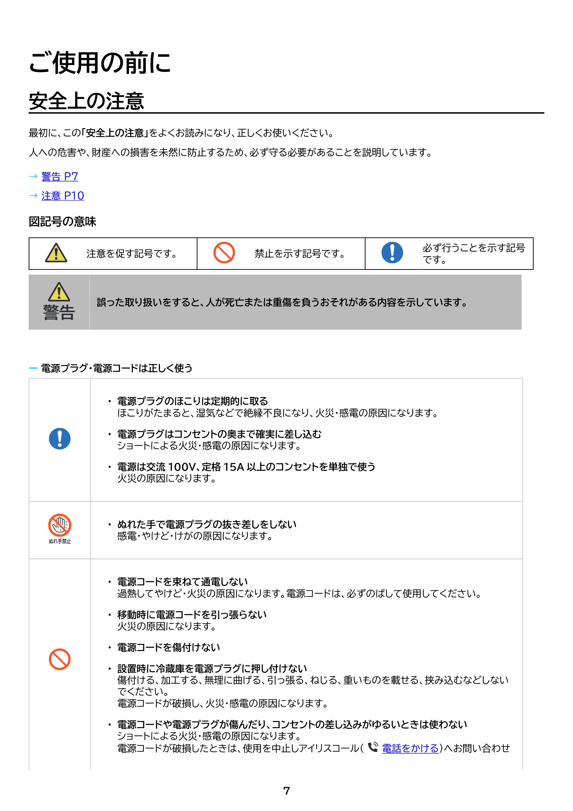 アイリスオーヤマ IRGN-42A 取扱説明書 — 原本ページ — 7ページ