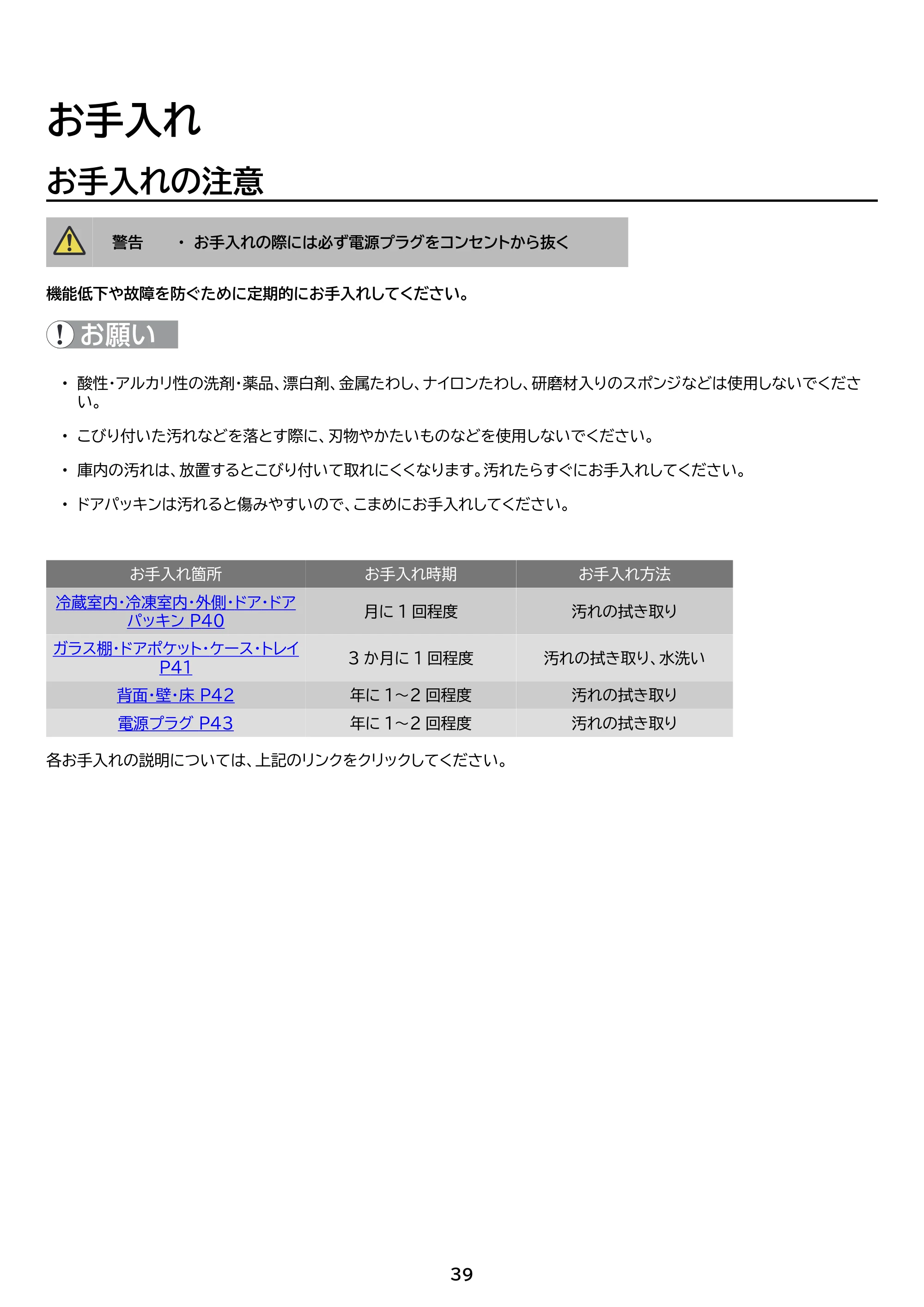 アイリスオーヤマ IRGN-42A 取扱説明書 — 原本ページ — 39ページ