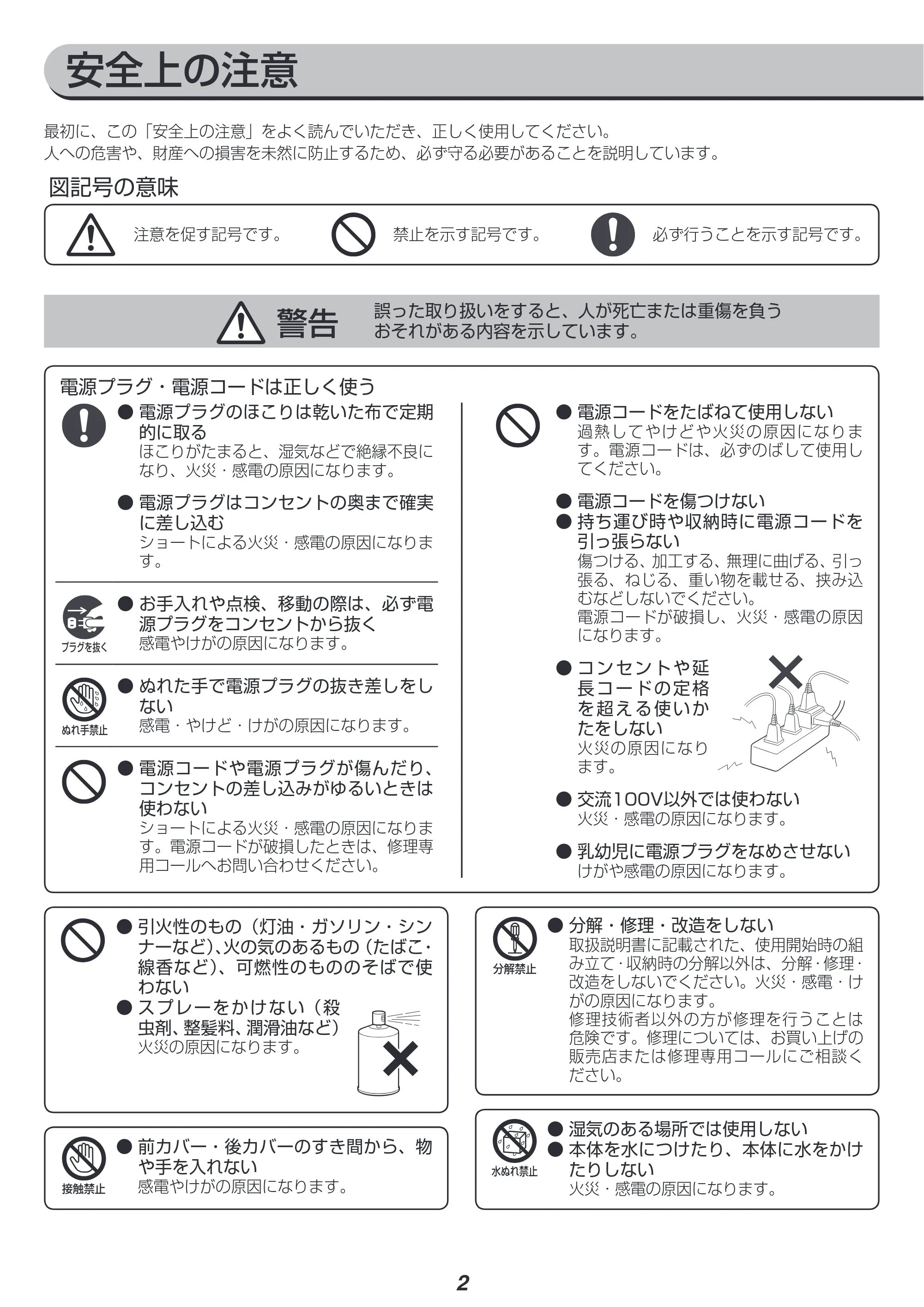 アイリスオーヤマ WFM-306 取扱説明書 — 原本ページ — 2ページ
