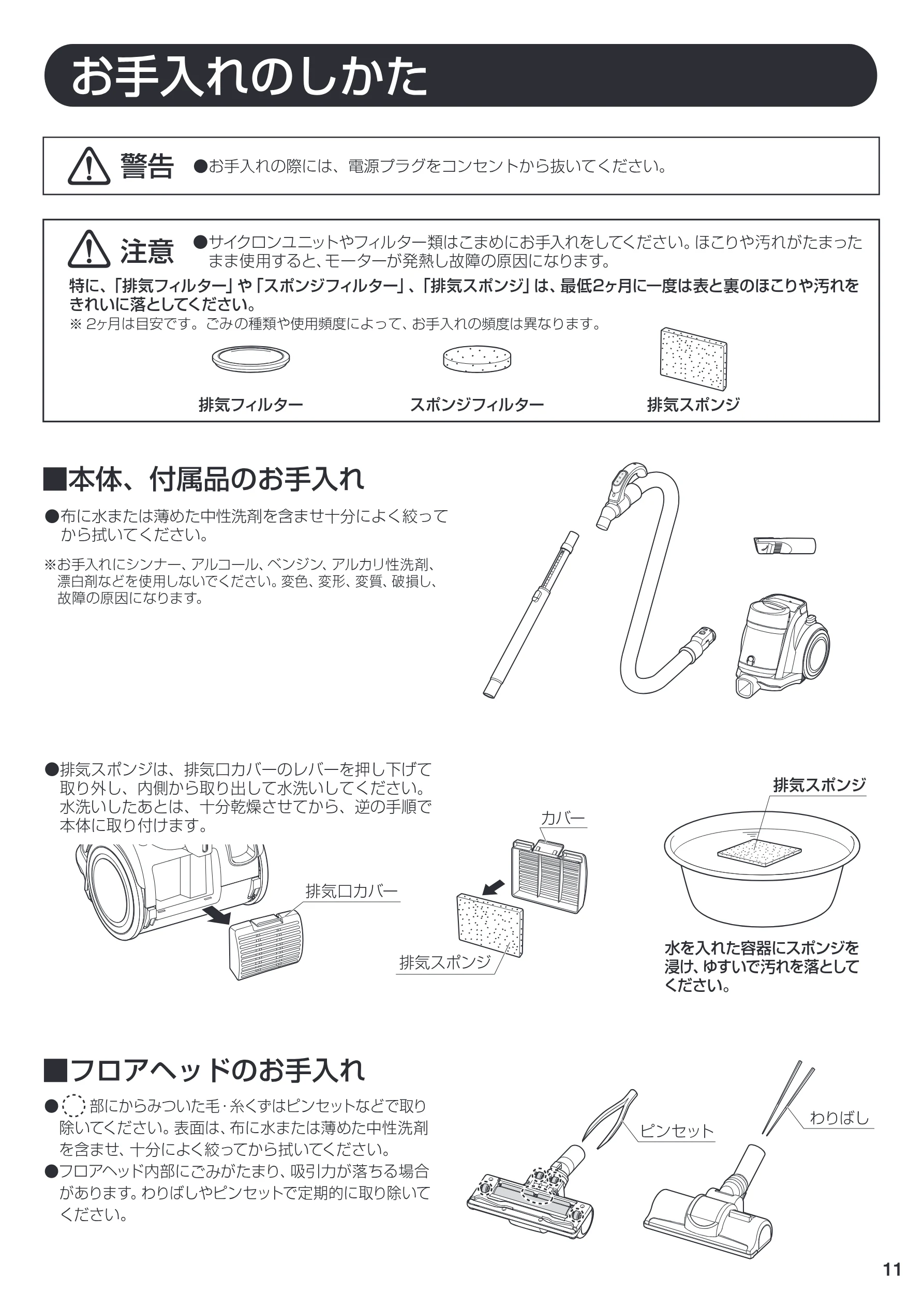 アイリスオーヤマ IC-C100TKE 取扱説明書 — 図版 11-1 — 11ページ