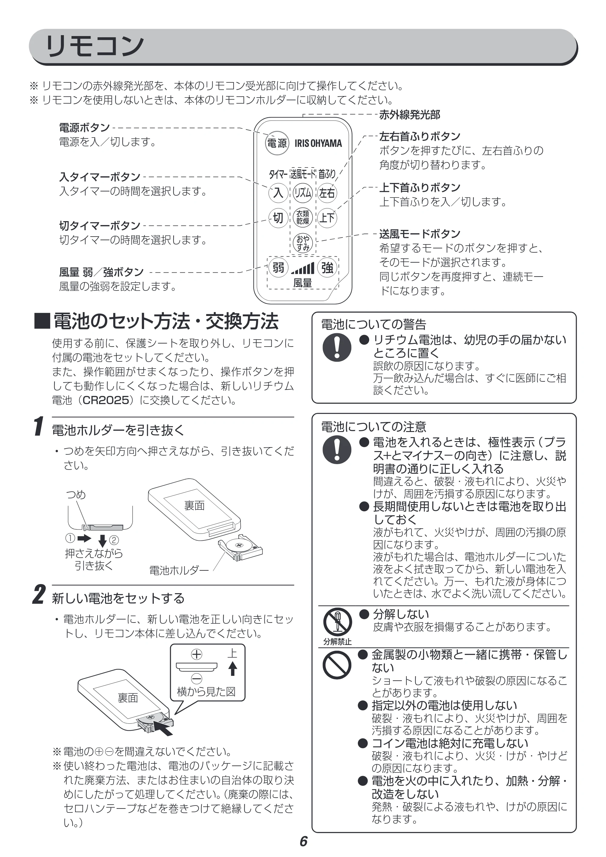 アイリスオーヤマ KSF-DC181T 取扱説明書 — 原本ページ — 6ページ