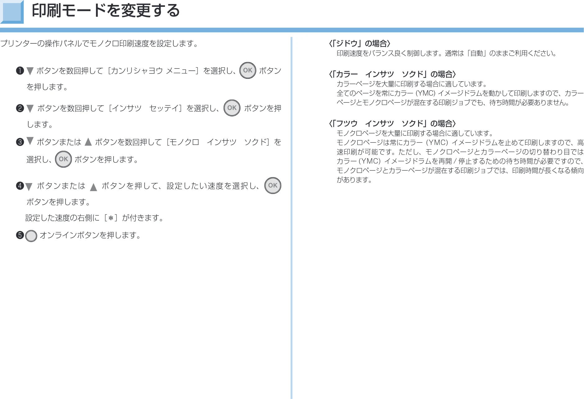 沖電気 C332dnw 活用マニュアル 言語 : 日本語 ac1 (サイズ: 14.5 MB) — 印刷モードを変更する — 図版 86-1 — 86ページ