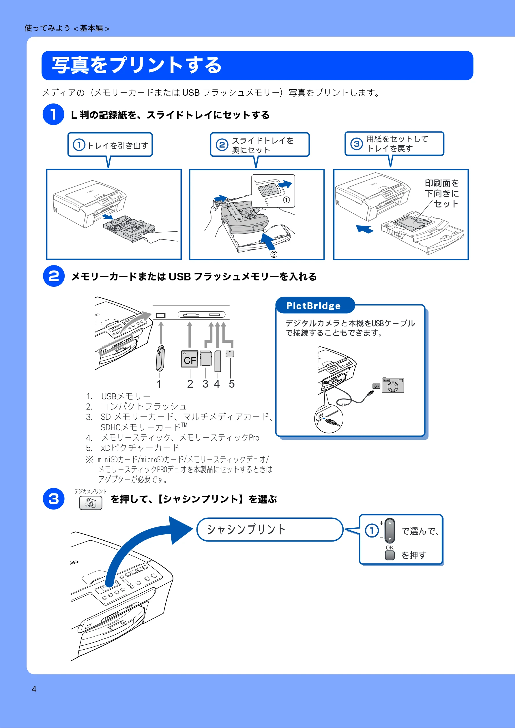 ブラザー DCP-155C 取扱説明書(本体) — 写真をプリントする — 図版 6-1 — 6ページ
