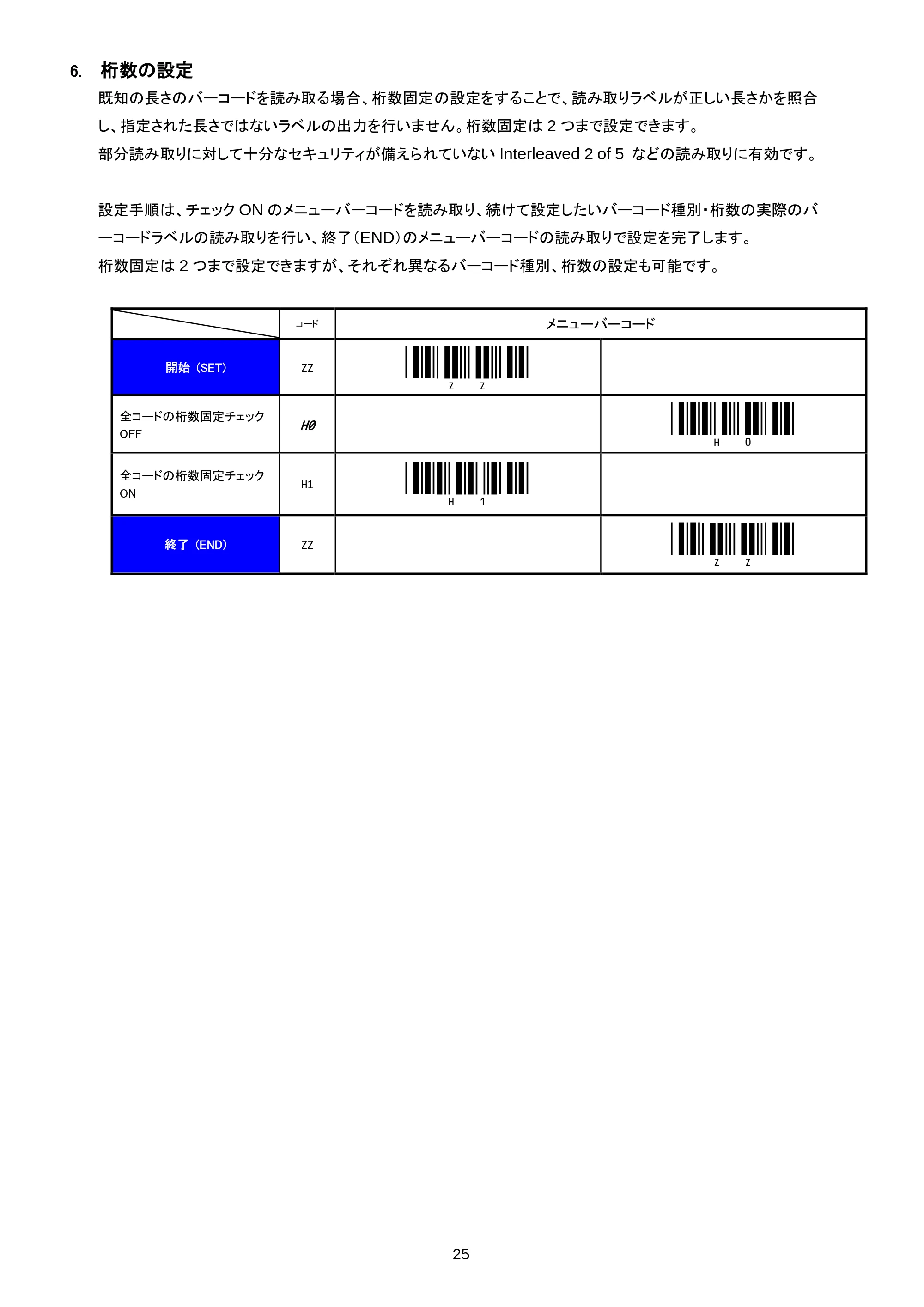 ブラザー PT-9800PCN / TD-2130N/ 2130NSA / TD-2135N/ 2135NSA ユーザーズメニューブック （バーコードリーダー PA-BR-001用） — 6. 桁数の設定 — 原本ページ — 30ページ