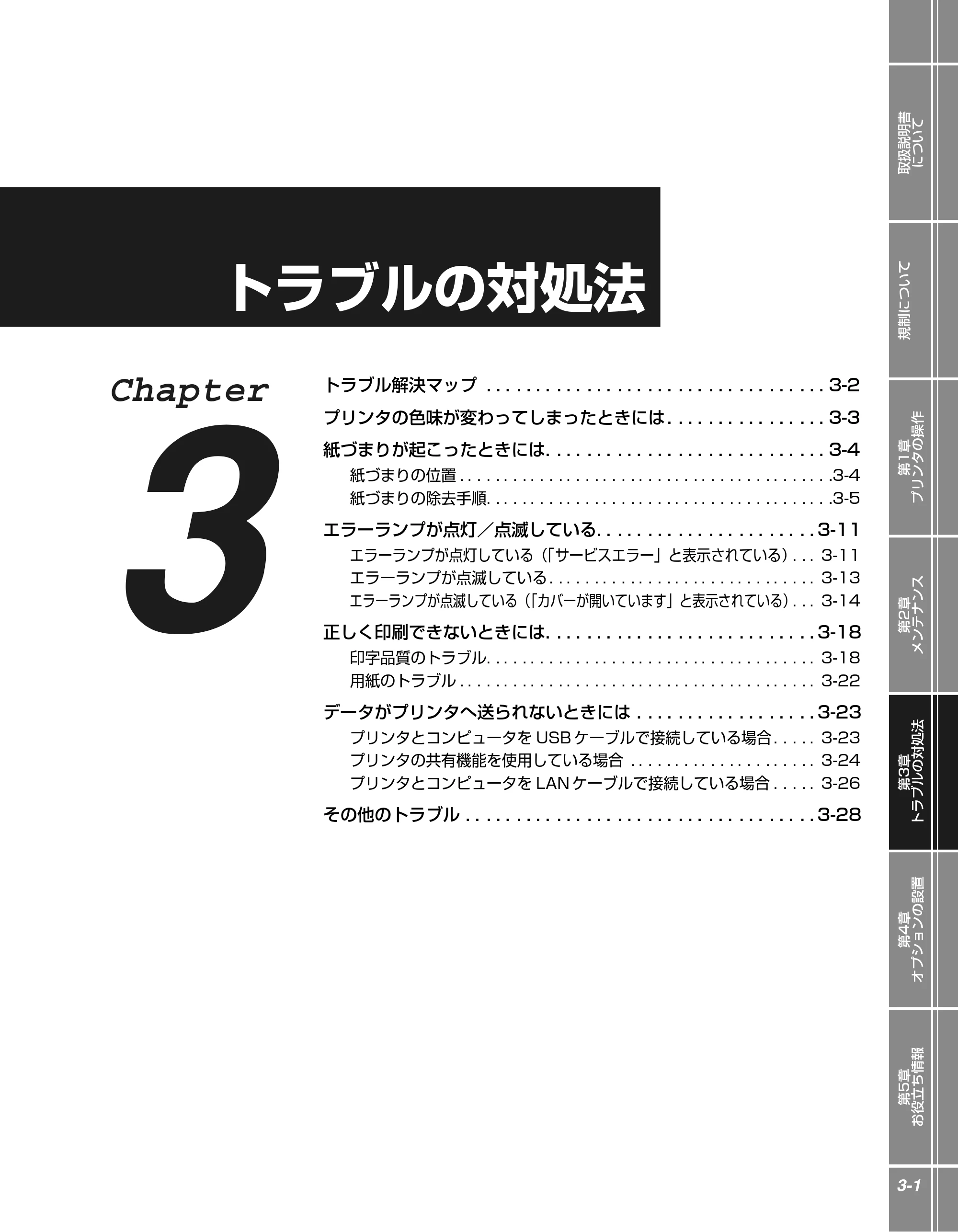 キヤノン LBP5610 かんたん操作ガイド 2007年12月12日掲載 （PDF形式／5.84Mバイト） — 第3章 トラブルの対処法 — 原本ページ — 77ページ