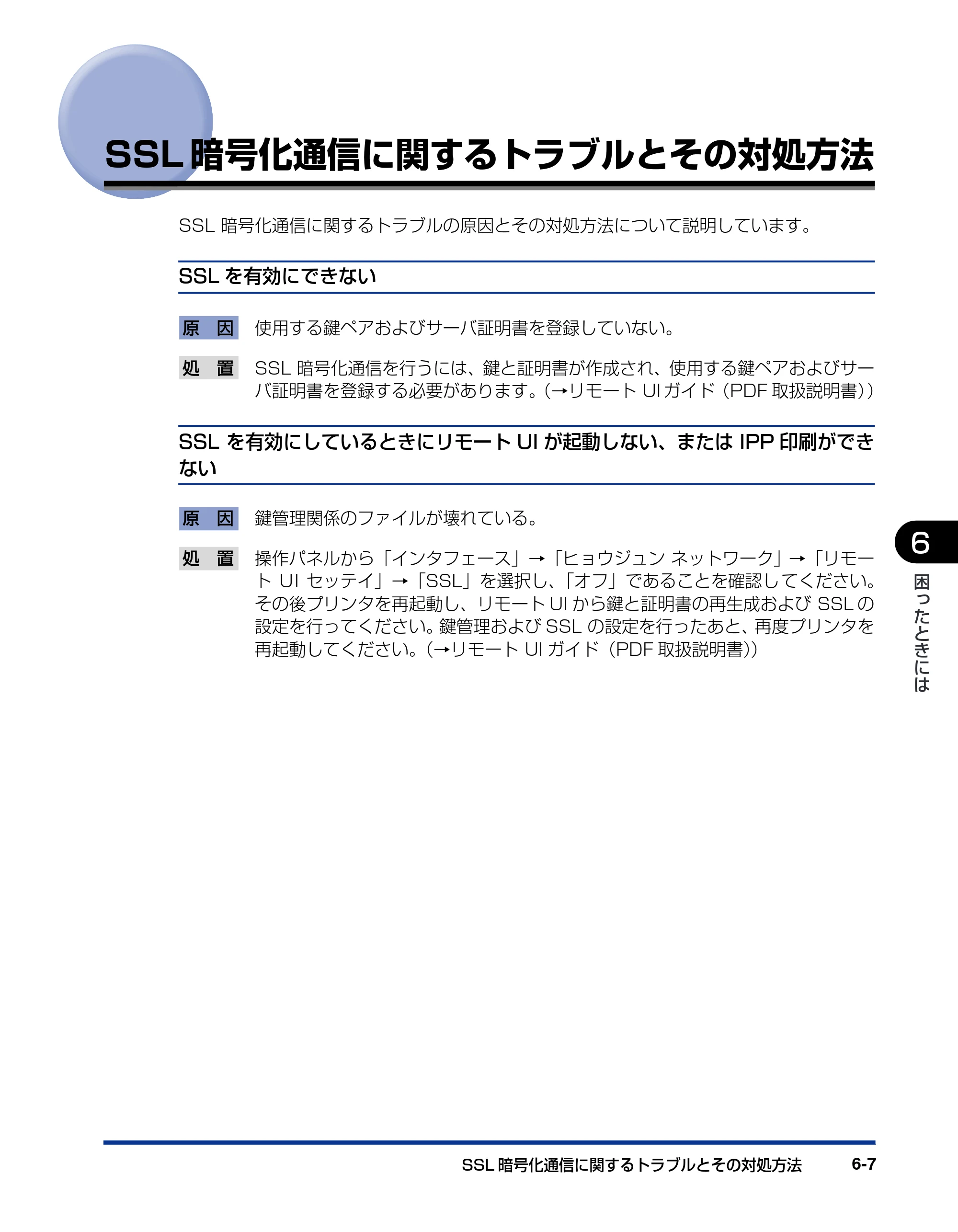 キヤノン LBP5900 ネットワークガイド／本編 2006年4月18日更新 （PDF形式／3.77Mバイト） — SSL暗号化通信に関するトラブルとその対処方法 — 原本ページ — 162ページ