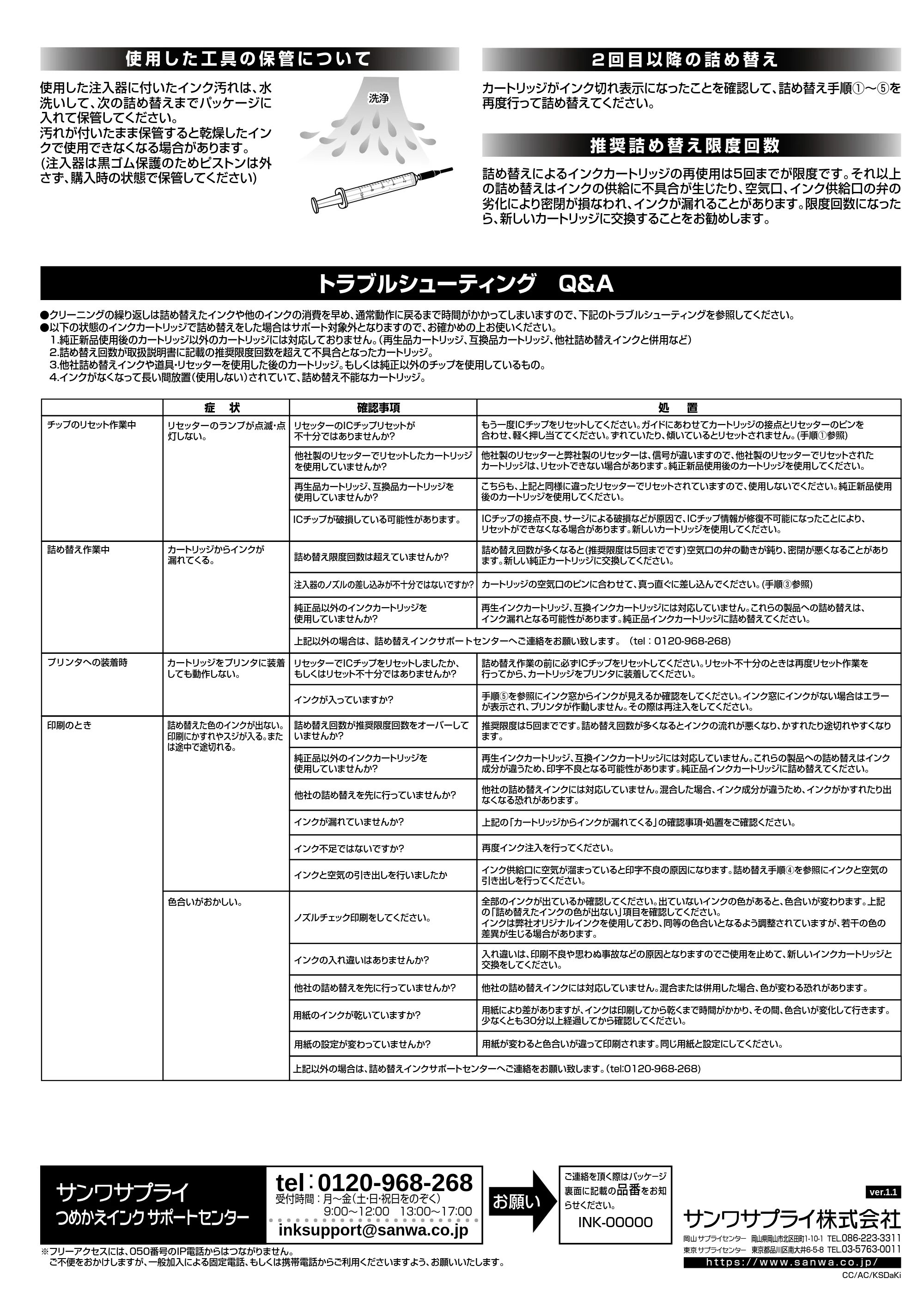 サンワサプライ INK-LC113S60 / INK-LC113BS60RN / INK-LC113BK60 取扱説明書 — 原本ページ — 4ページ