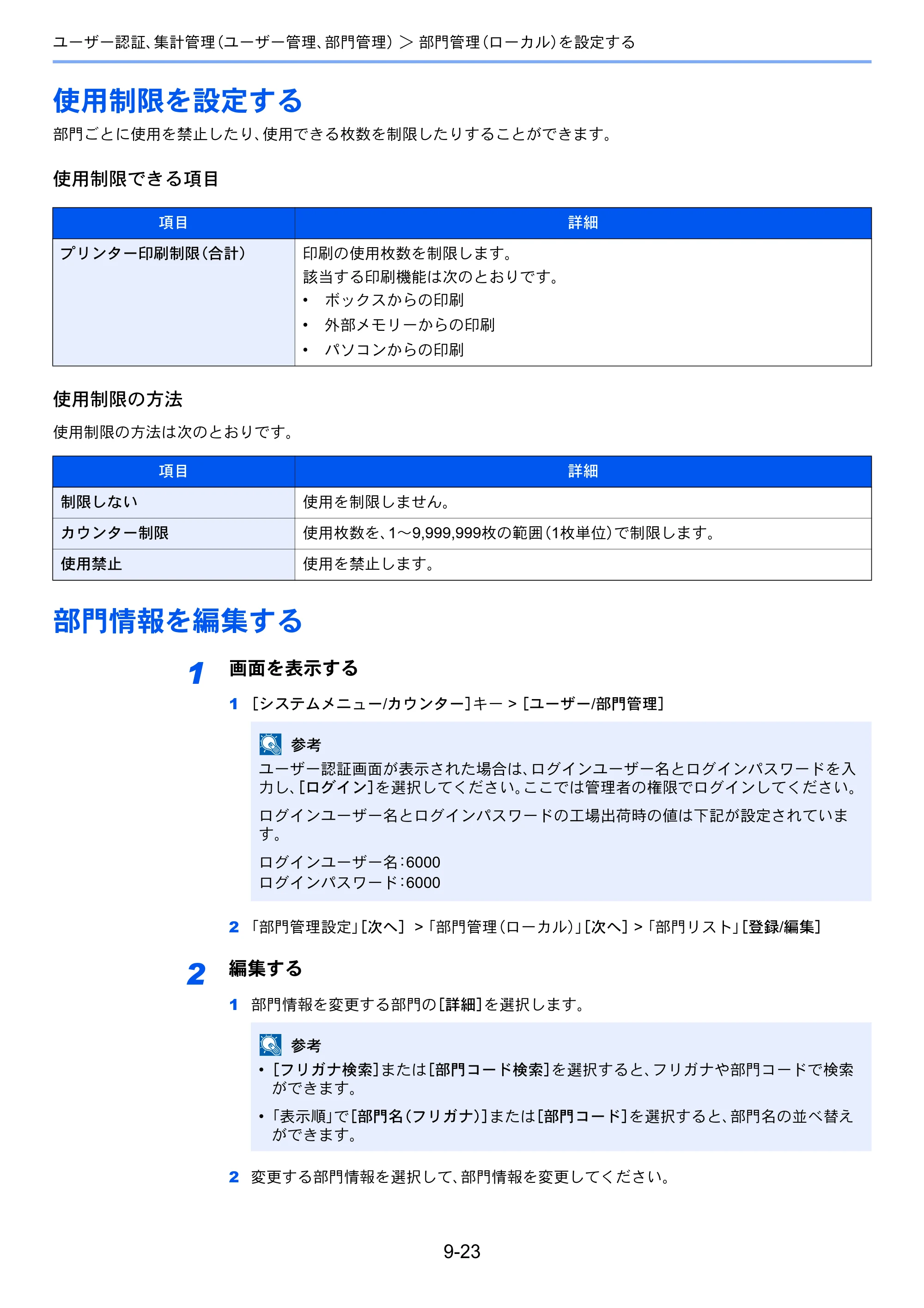 京セラ ECOSYS P4060dn ECOSYS P4060dn 使用説明書 — 使用制限を設定する — 原本ページ — 296ページ