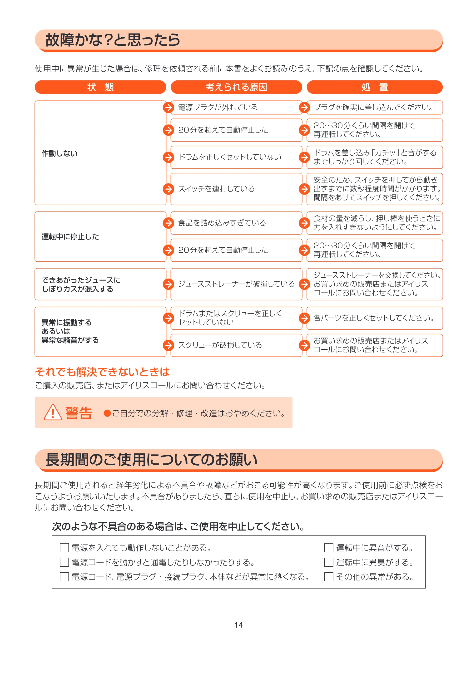 アイリスオーヤマ SJC-75 取扱説明書 — MANv3_SJC75_P14_cs2ol — 原本ページ — 14ページ