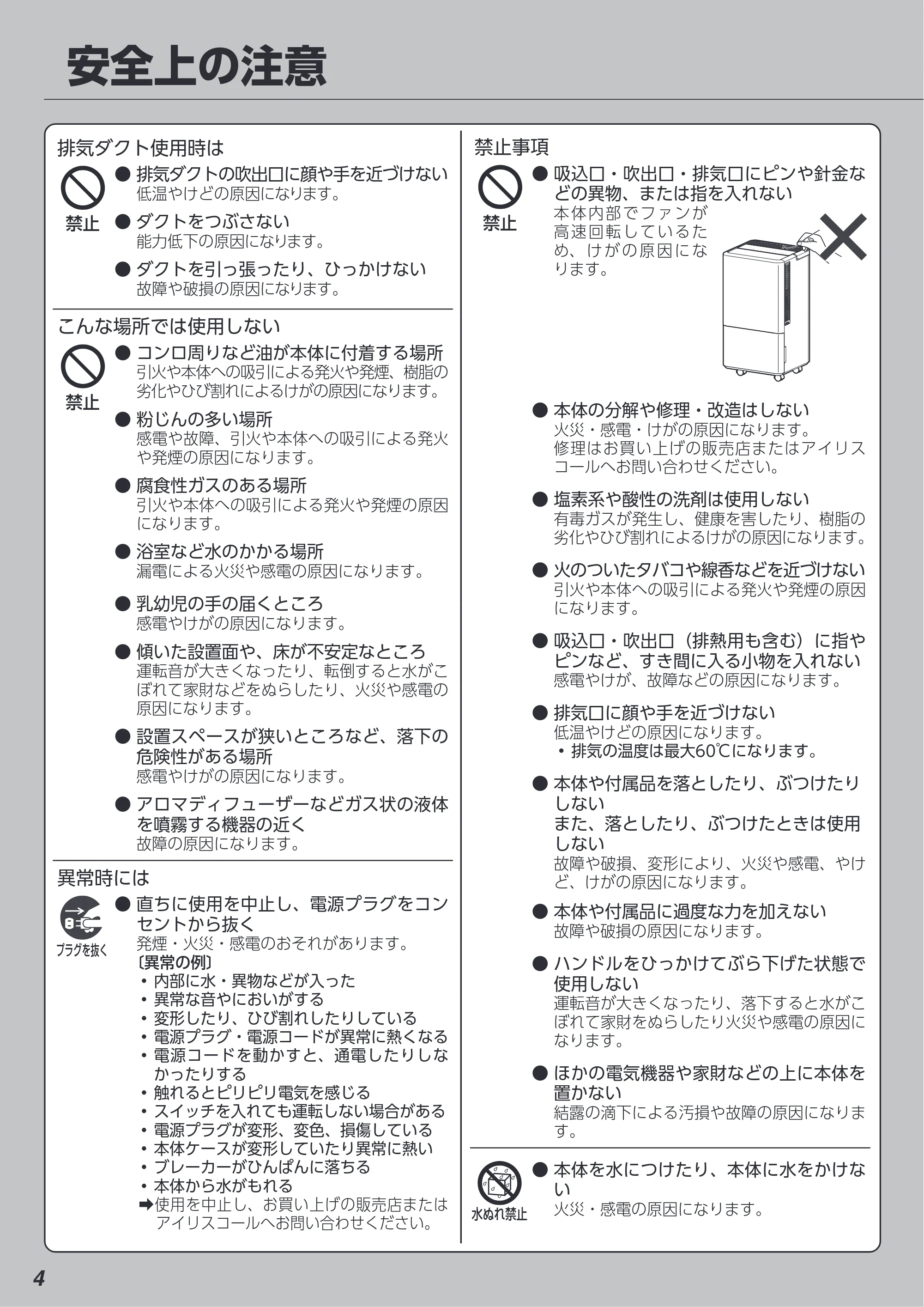 アイリスオーヤマ ICA-0301G 取扱説明書 — 原本ページ — 4ページ