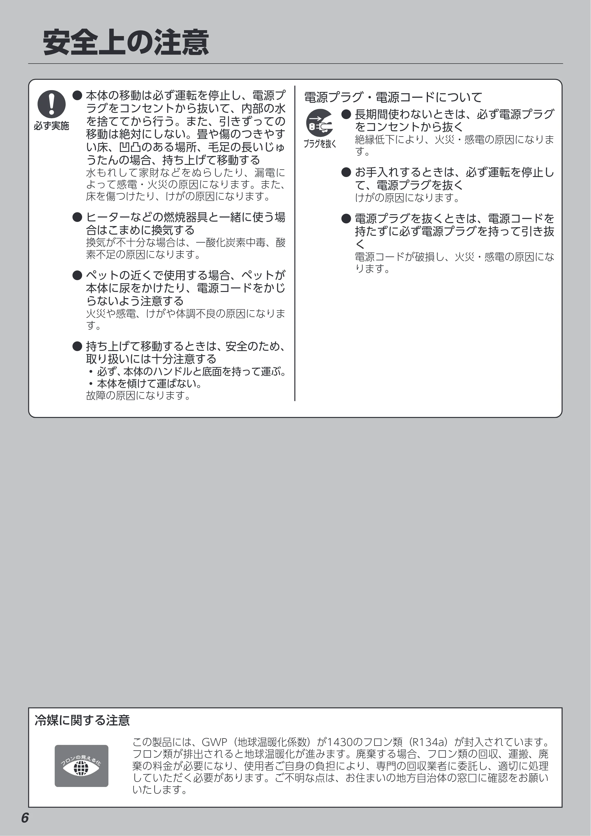 アイリスオーヤマ ICA-0301G 取扱説明書 — 原本ページ — 6ページ