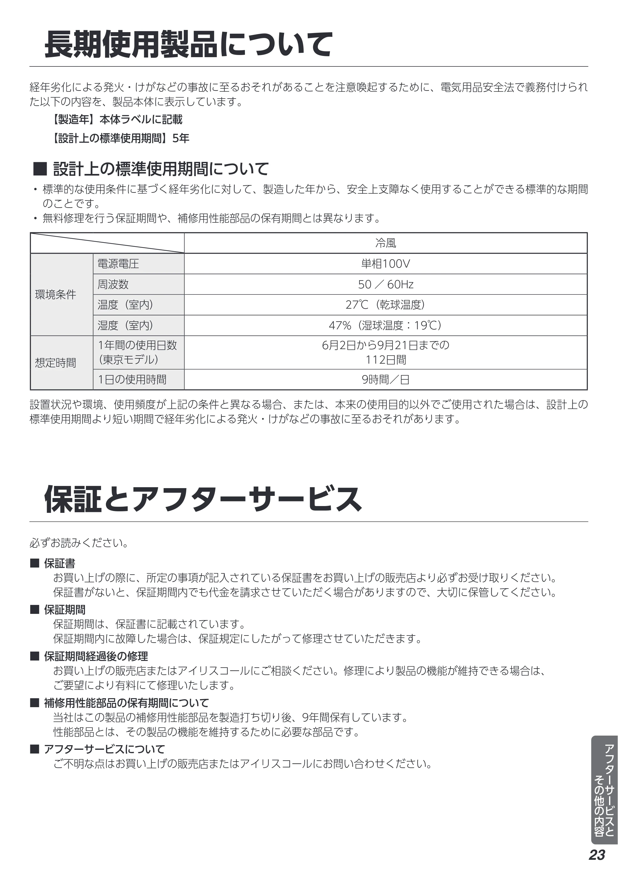 アイリスオーヤマ ICA-0301G 取扱説明書 — 原本ページ — 23ページ