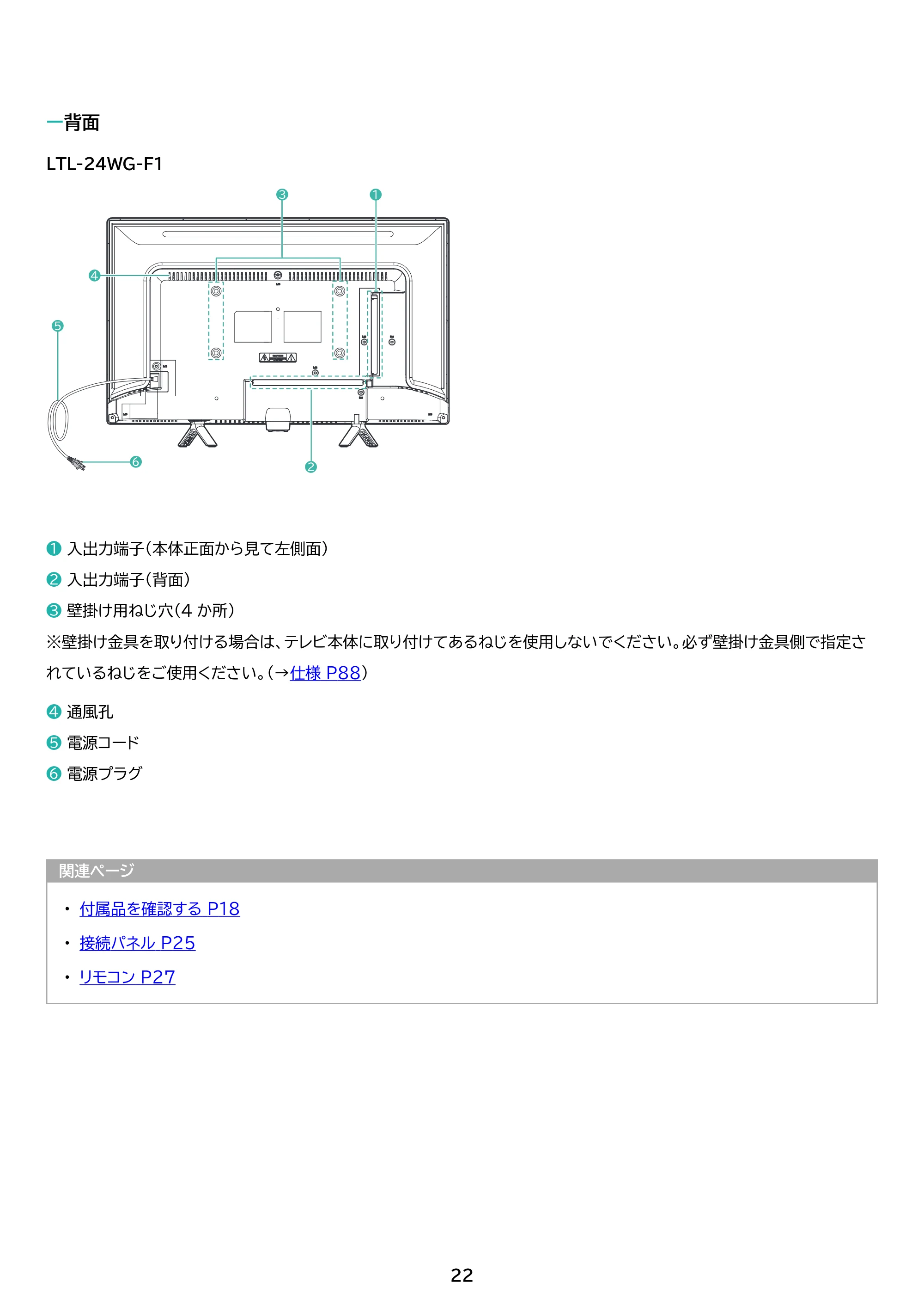 アイリスオーヤマ LTL-32WG-F1 取扱説明書 — 原本ページ — 22ページ