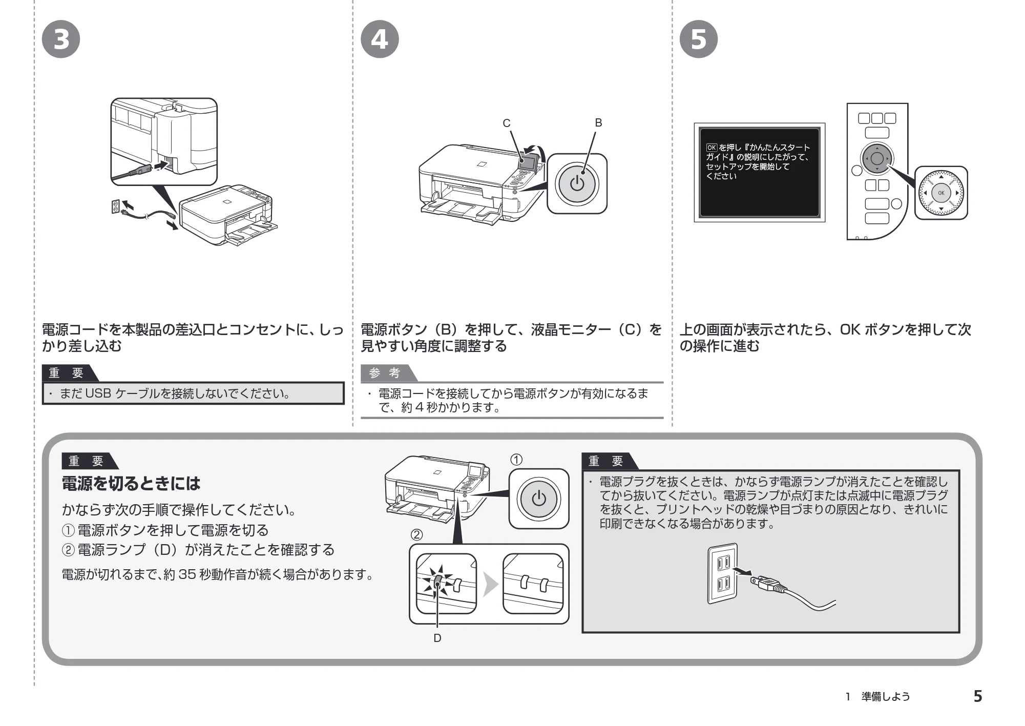 キヤノン PIXUS MG5230 かんたんスタートガイド (PDF形式/6.82Mバイト) — 原本ページ — 7ページ