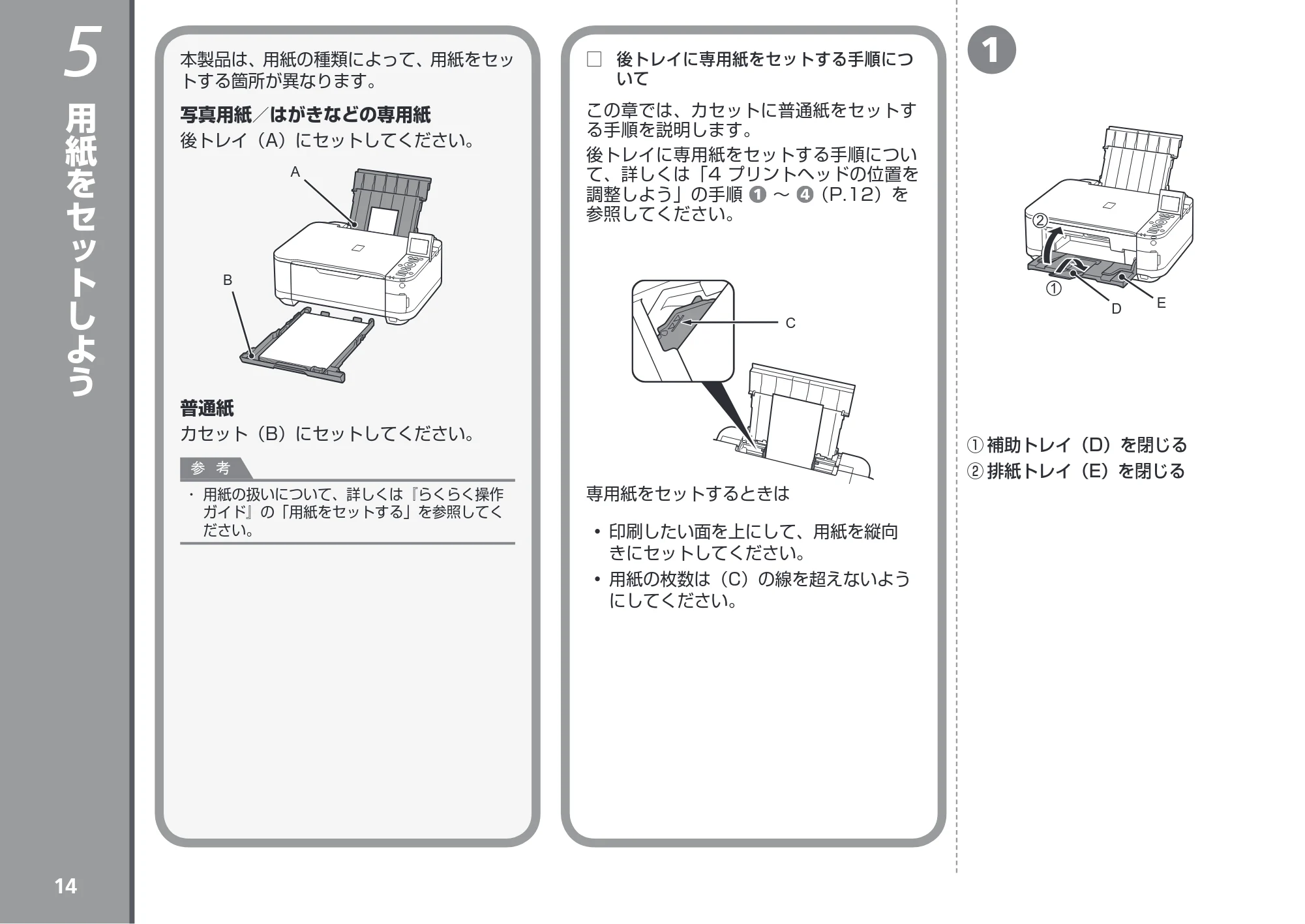 キヤノン PIXUS MG5230 かんたんスタートガイド (PDF形式/6.82Mバイト) — 用紙をセットしよう — 原本ページ — 16ページ