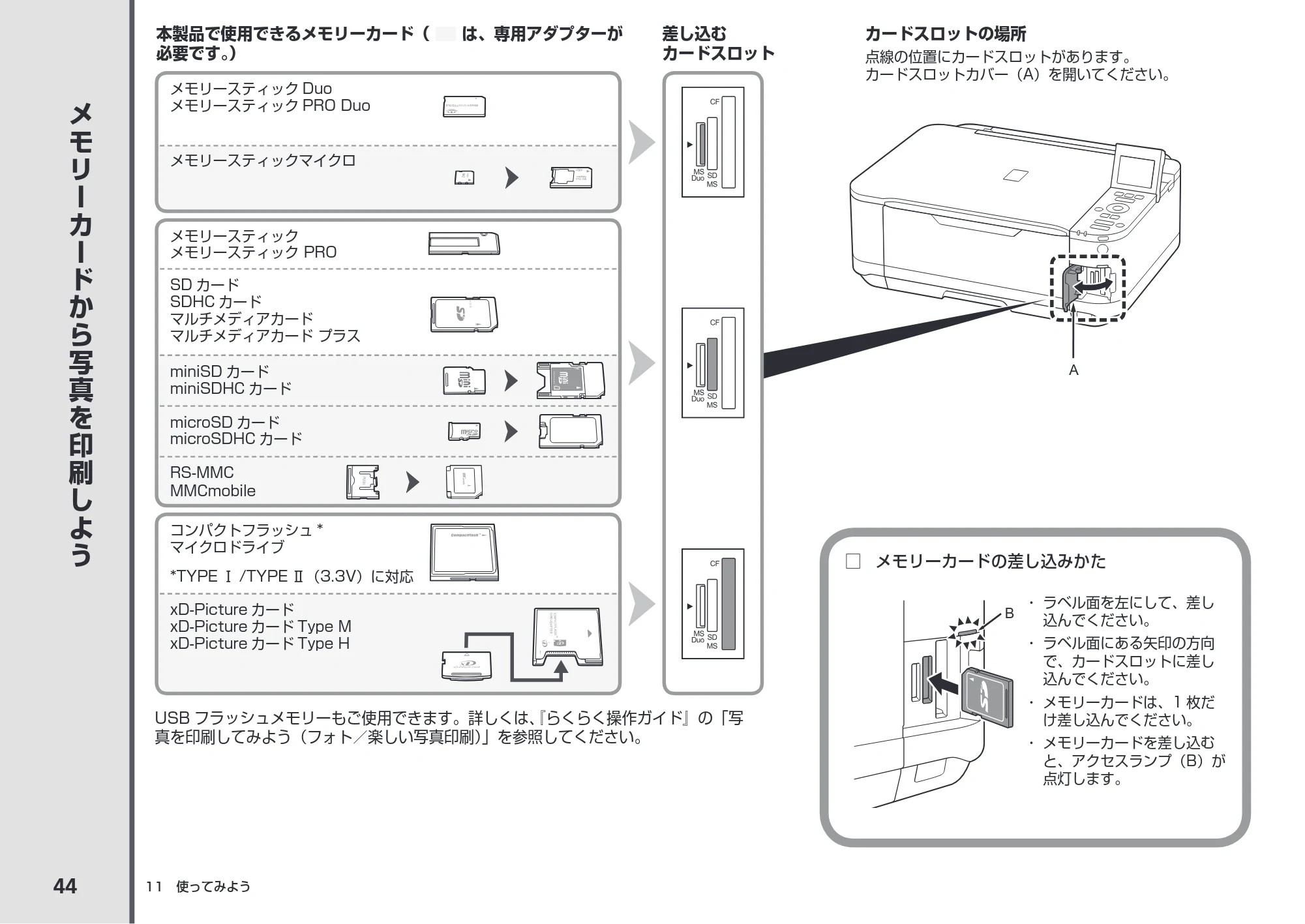 キヤノン PIXUS MG5230 かんたんスタートガイド (PDF形式/6.82Mバイト) — メモリーカードから写真を印刷しよう — 原本ページ — 46ページ