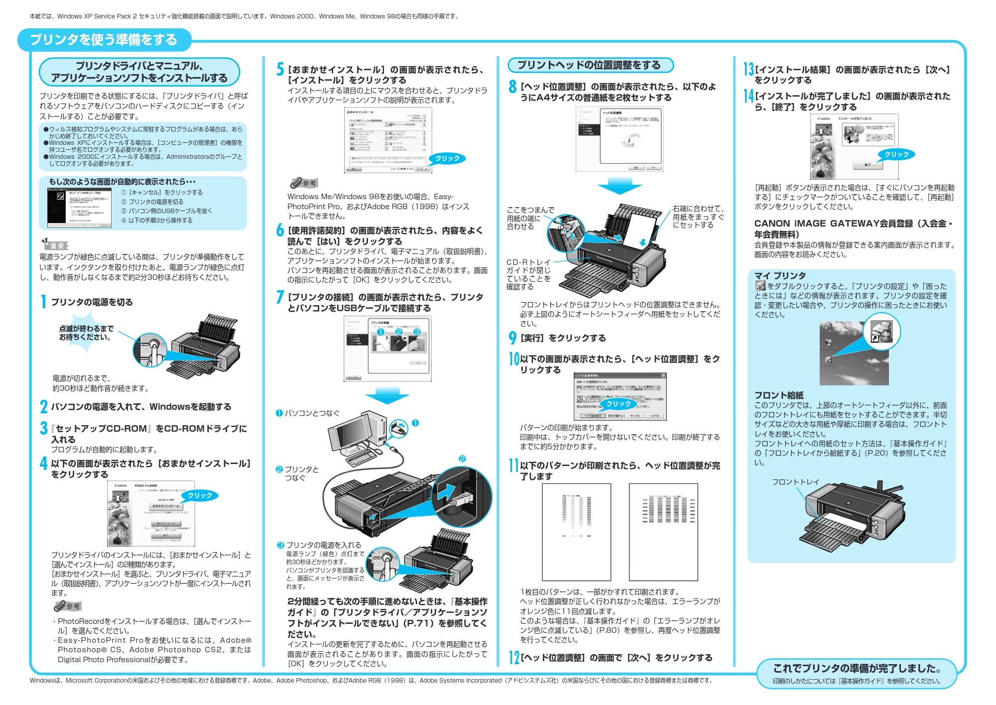 キヤノン PIXUS Pro9000 かんたんスタートガイド (Windows版) (PDF形式/3.06Mバイト) — 原本ページ — 2ページ