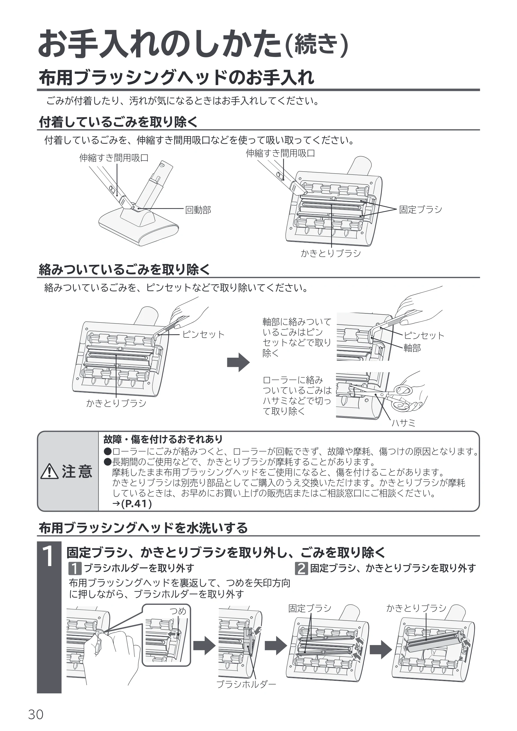 日立 PV-BL50P 取扱説明書 — お手入れのしかた(続き) — 図版 30-1 — 30ページ