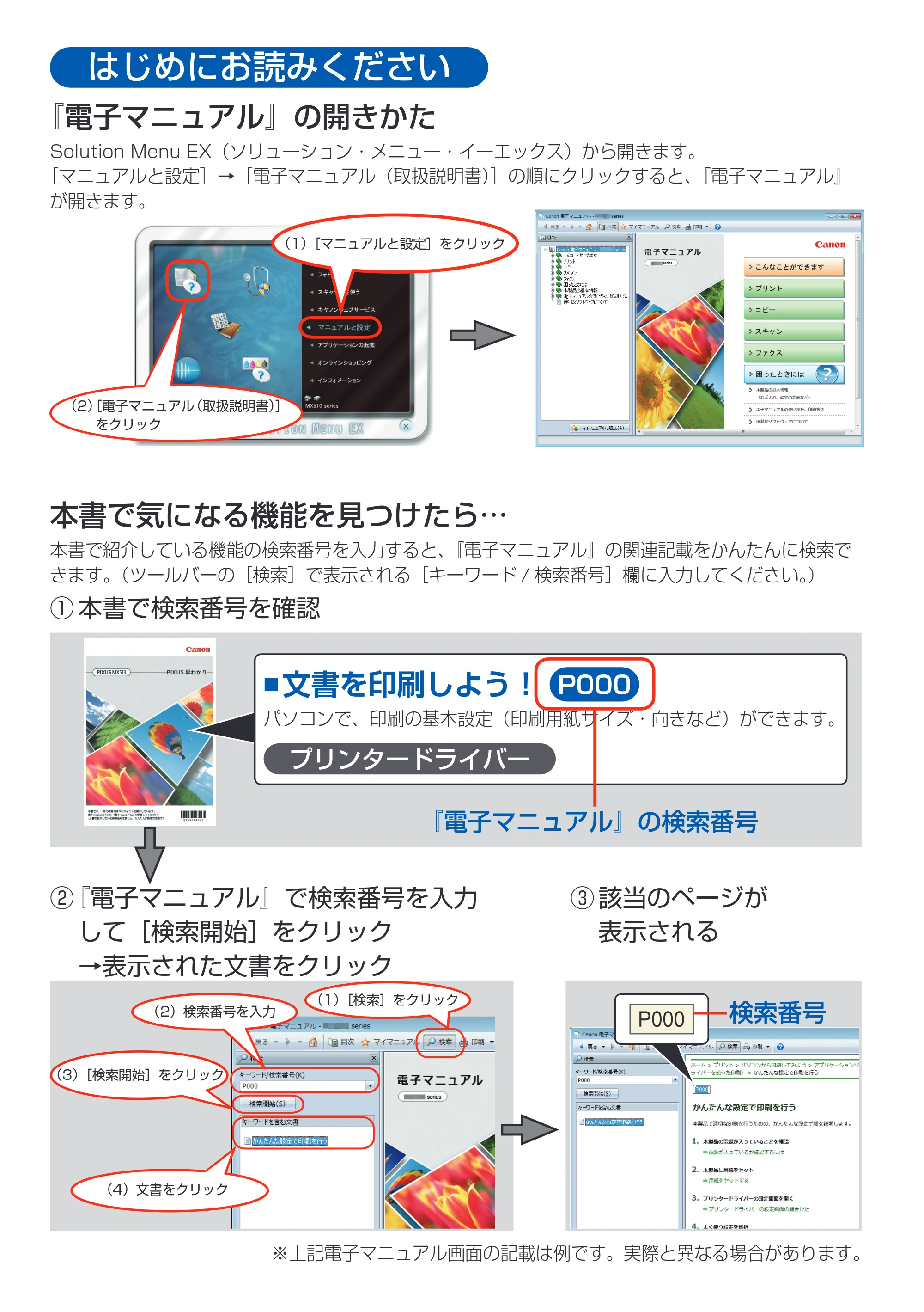 キヤノン PIXUS MX513 PIXUS 早わかり（PDF：6.43MB） — はじめにお読みください — 原本ページ — 2ページ
