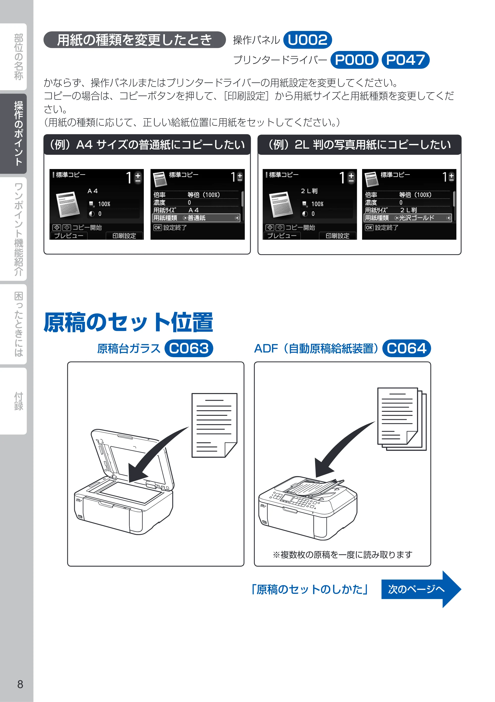 キヤノン PIXUS MX513 PIXUS 早わかり（PDF：6.43MB） — 原稿のセット位置 — 原本ページ — 10ページ