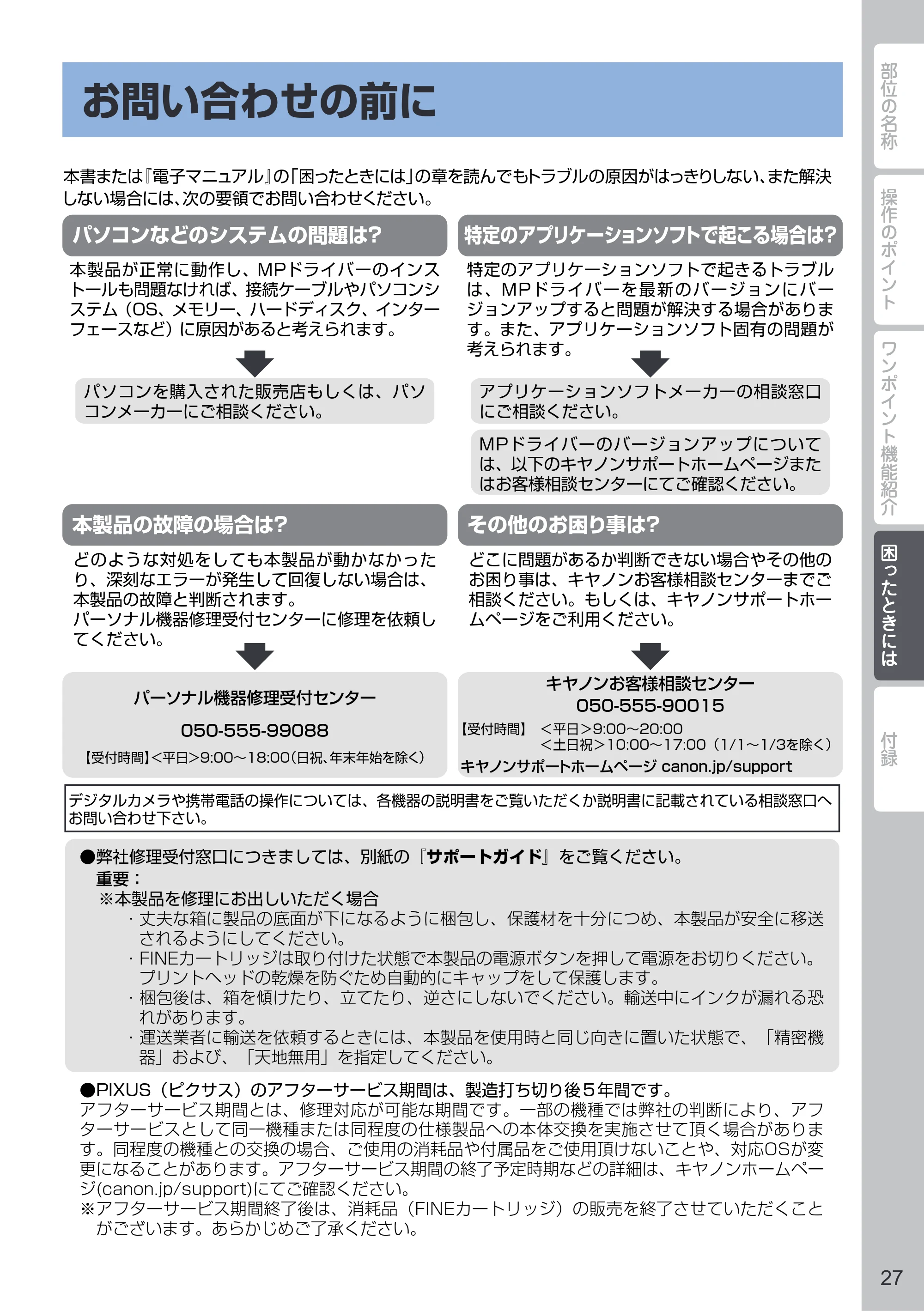 キヤノン PIXUS MX513 PIXUS 早わかり（PDF：6.43MB） — お問い合わせの前に — 原本ページ — 29ページ