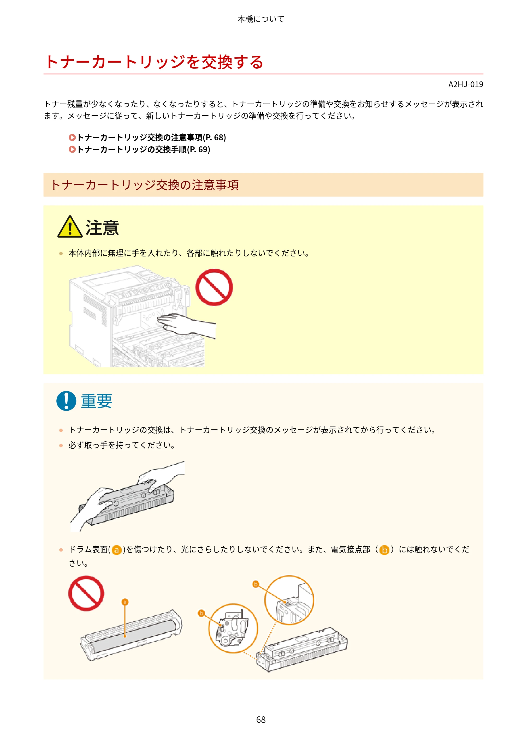 キヤノン LBP812Ci・LBP811C ユーザーズガイド 2026年6月25日更新（PDF：7.98MB） — トナーカートリッジを交換する — 原本ページ — 76ページ