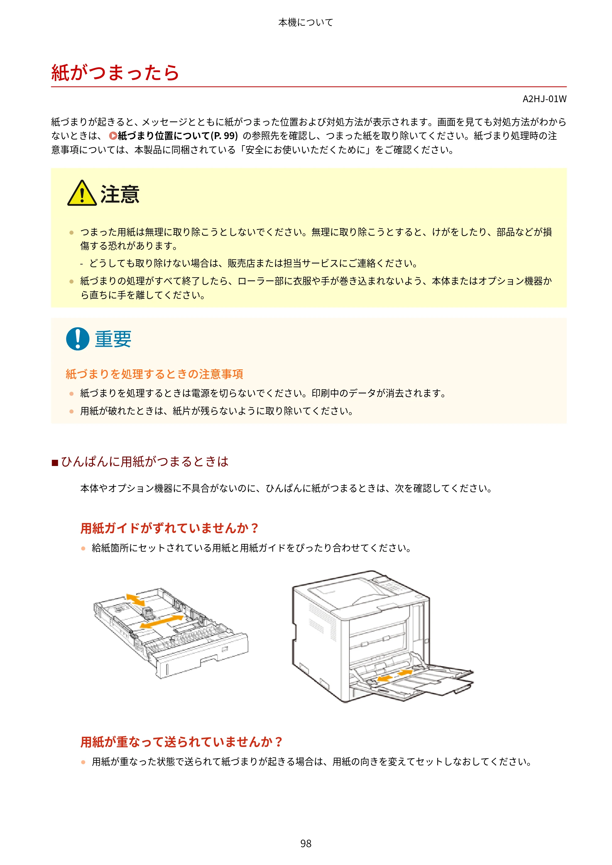 キヤノン LBP812Ci・LBP811C ユーザーズガイド 2026年6月25日更新（PDF：7.98MB） — 紙がつまったら — 原本ページ — 106ページ