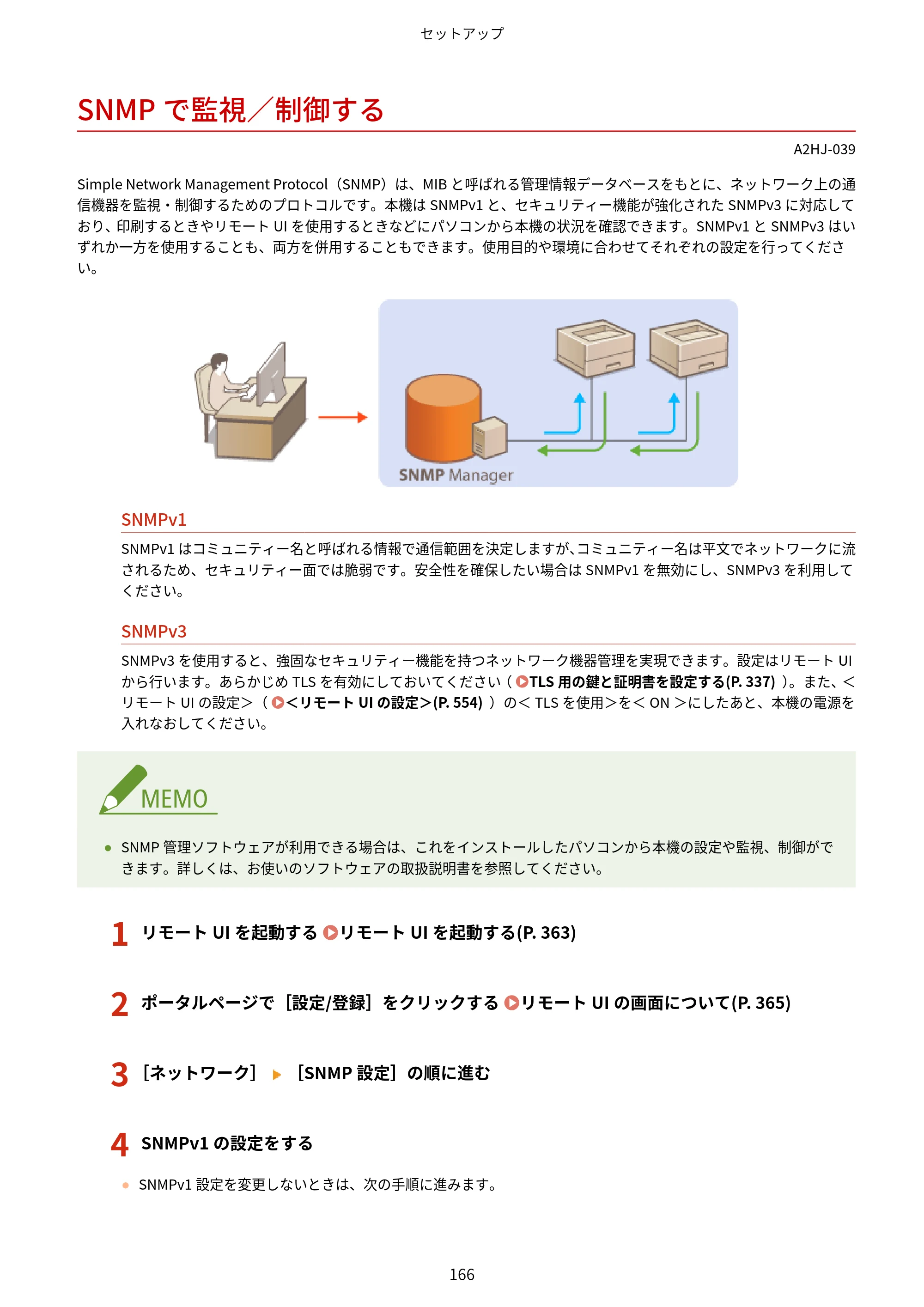 キヤノン LBP812Ci・LBP811C ユーザーズガイド 2026年6月25日更新（PDF：7.98MB） — SNMPで監視／制御する — 原本ページ — 174ページ