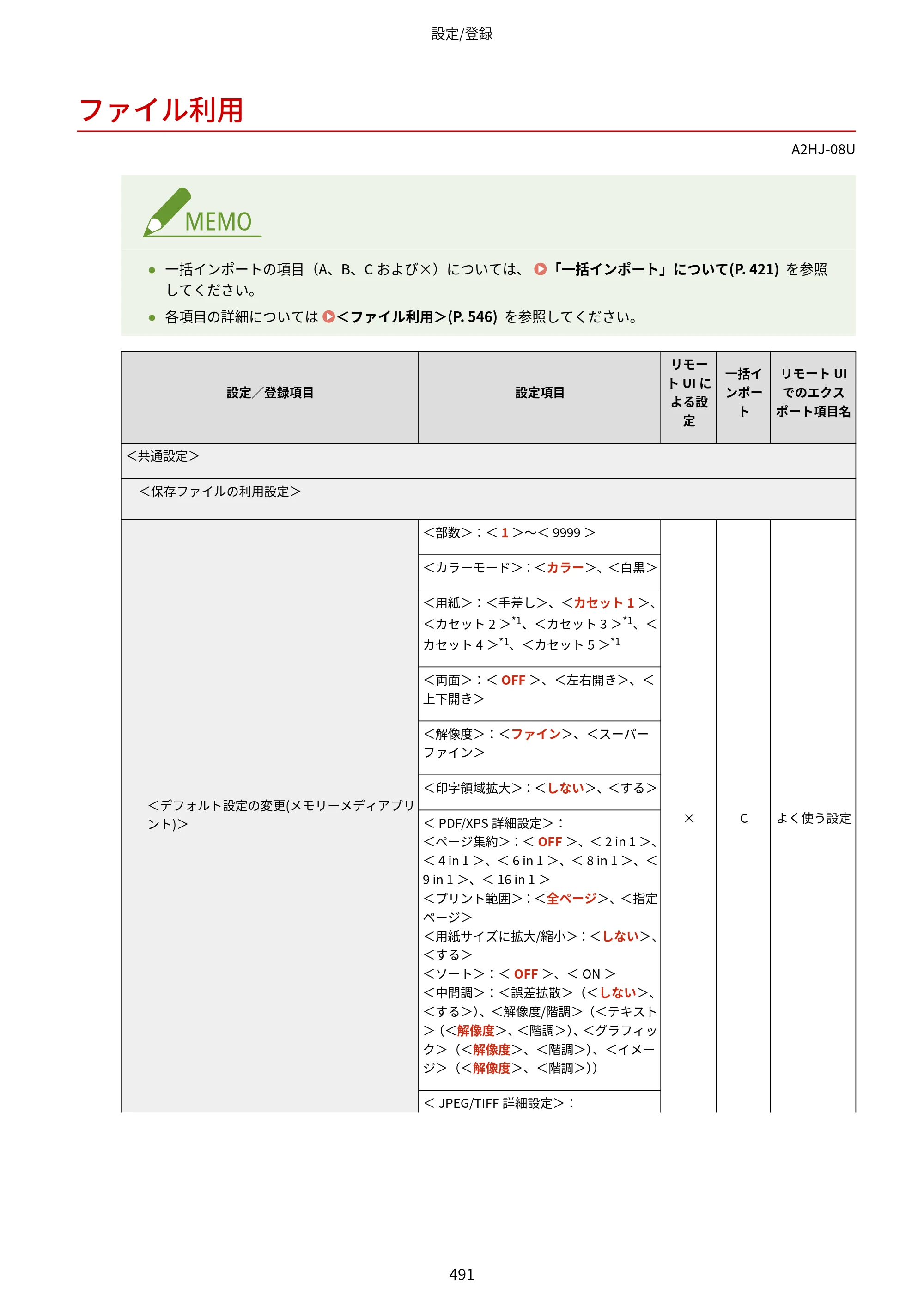 キヤノン LBP812Ci・LBP811C ユーザーズガイド 2026年6月25日更新（PDF：7.98MB） — ファイル利用 — 原本ページ — 499ページ