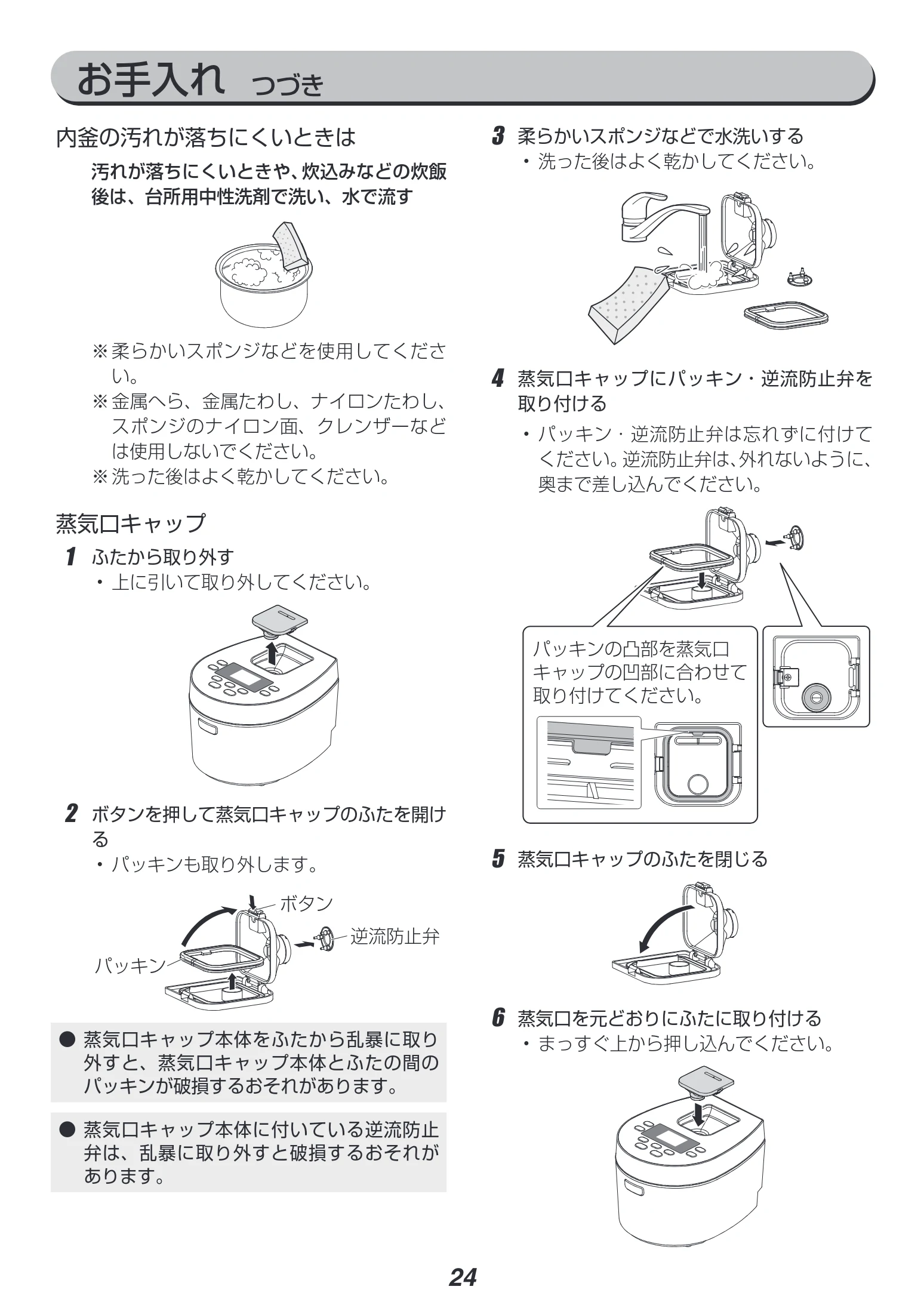 アイリスオーヤマ RC-IL30-HA 取扱説明書 — お手入れ つづき — 図版 24-1 — 24ページ