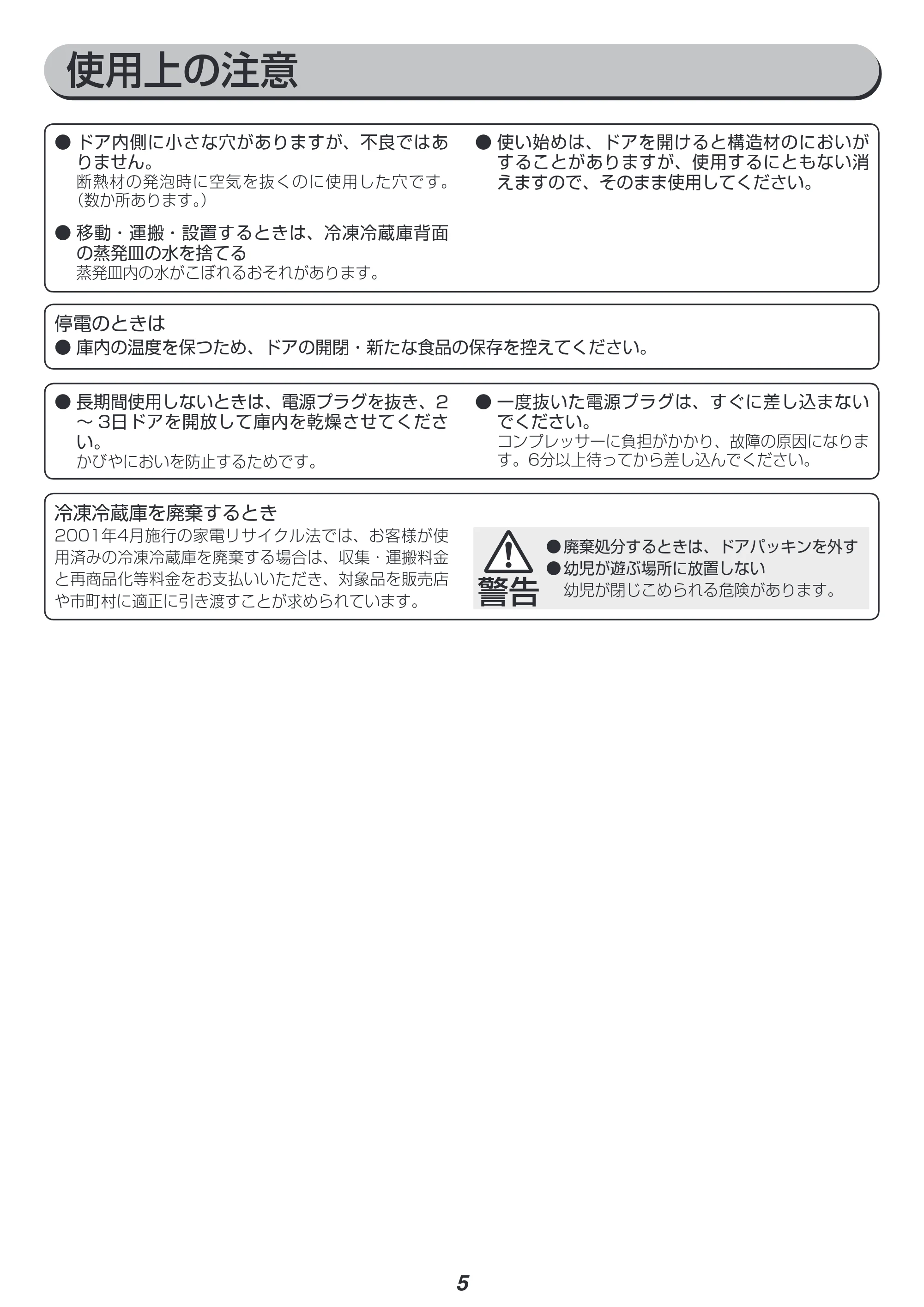 アイリスオーヤマ AF162-W 取扱説明書 — 原本ページ — 5ページ