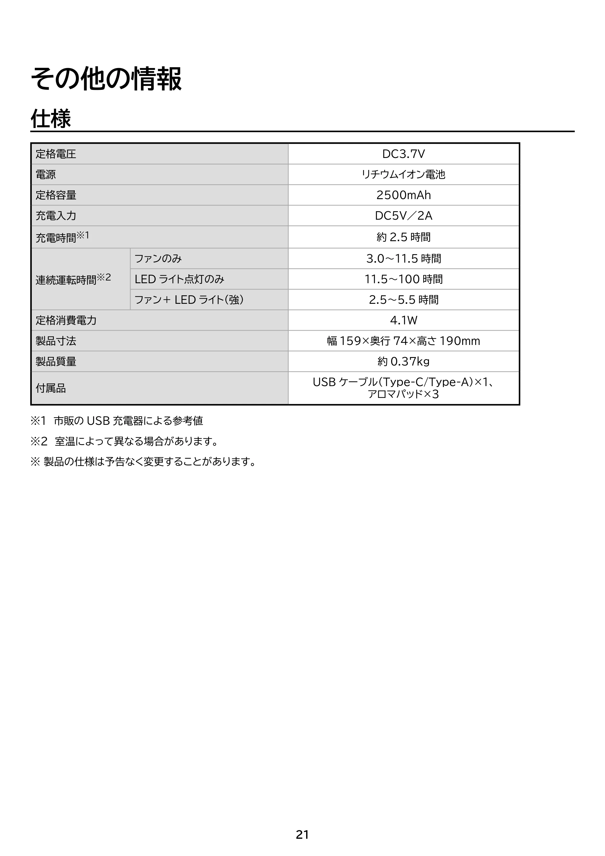 アイリスオーヤマ PF-C2501 取扱説明書 — 原本ページ — 21ページ