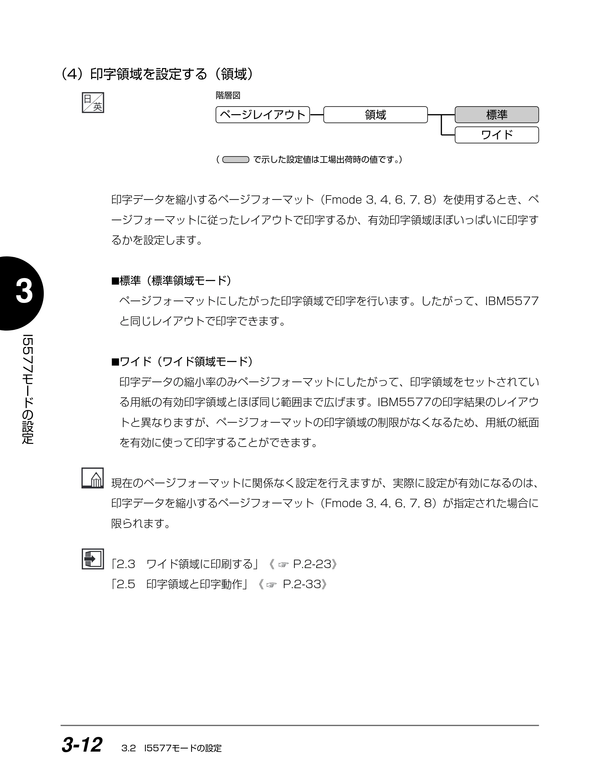 キヤノン BIJ2350/BIJ1350/BIJ1350D I5577ユーザーズガイド （PDF形式／4.55Mバイト） — （4）印字領域を設定する（領域） — 原本ページ — 93ページ