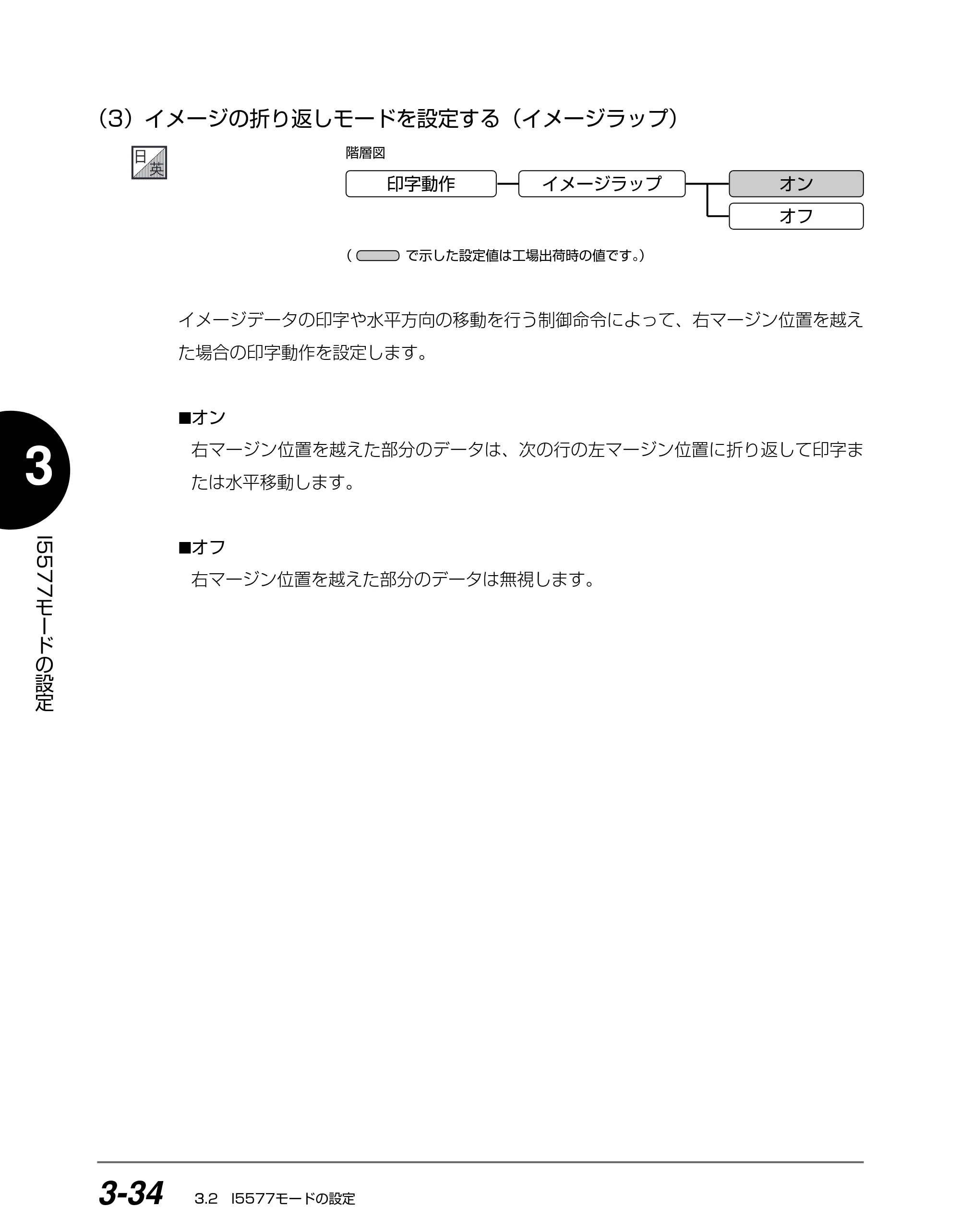 キヤノン BIJ2350/BIJ1350/BIJ1350D I5577ユーザーズガイド （PDF形式／4.55Mバイト） — （3）イメージの折り返しモードを設定する（イメージラップ） — 原本ページ — 115ページ