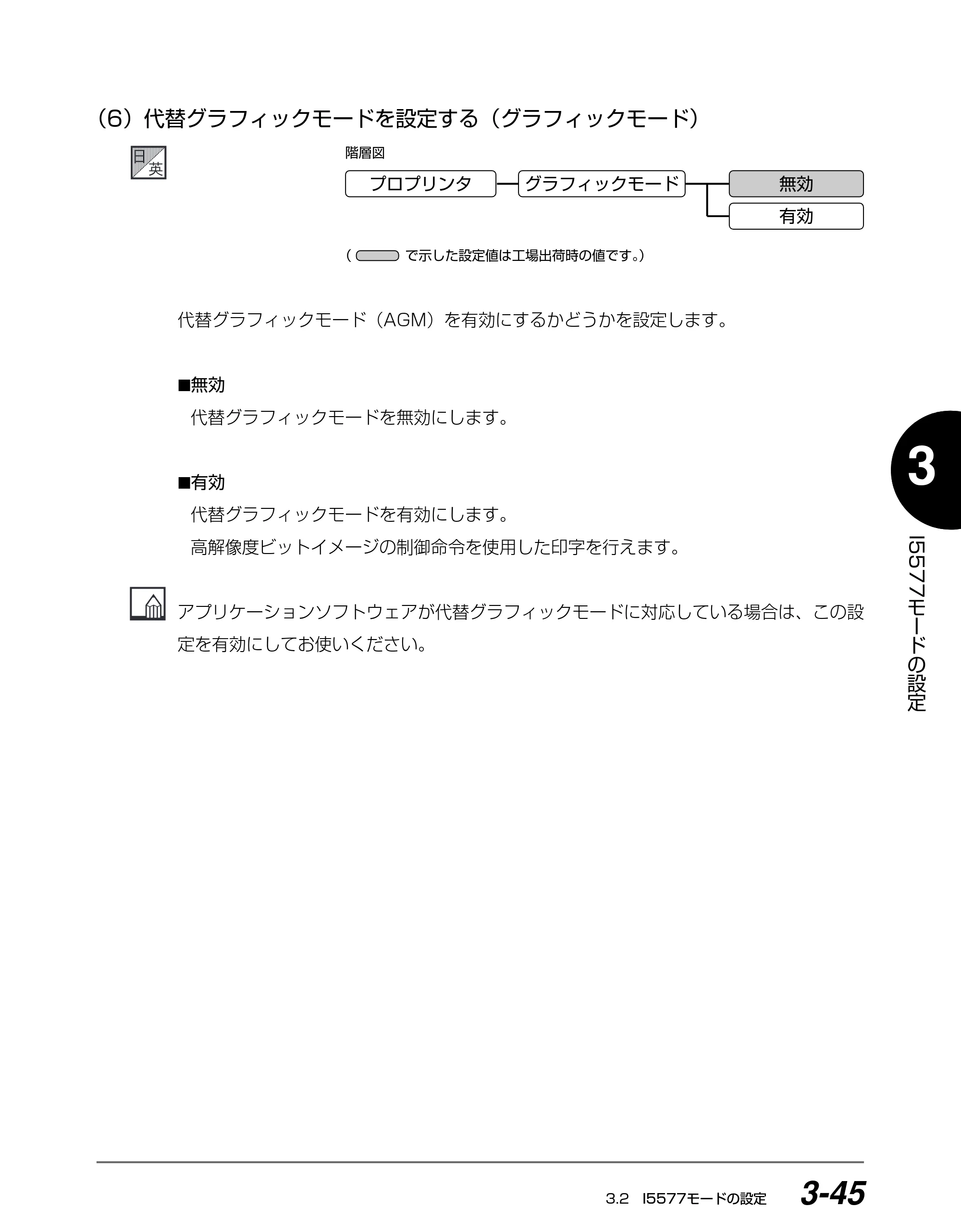 キヤノン BIJ2350/BIJ1350/BIJ1350D I5577ユーザーズガイド （PDF形式／4.55Mバイト） — （6）代替グラフィックモードを設定する（グラフィックモード） — 原本ページ — 126ページ