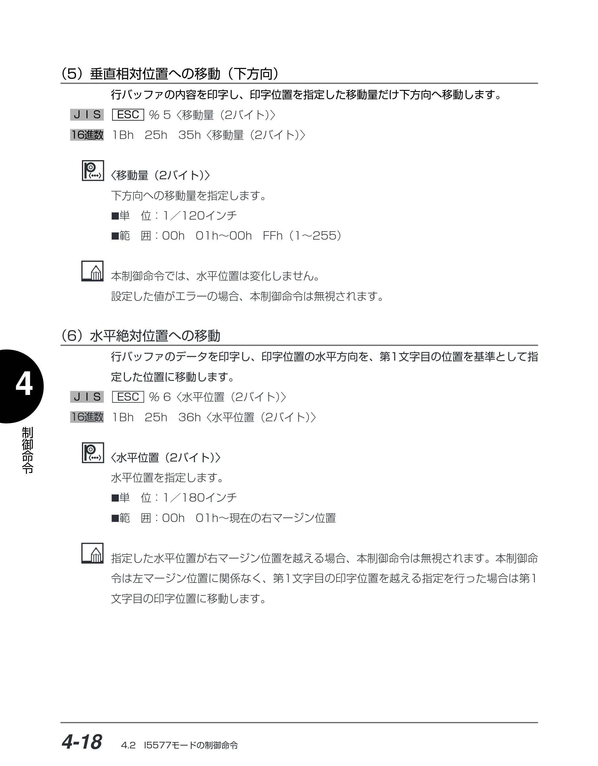 キヤノン BIJ2350/BIJ1350/BIJ1350D I5577ユーザーズガイド （PDF形式／4.55Mバイト） — （5）垂直相対位置への移動（下方向） — 原本ページ — 149ページ