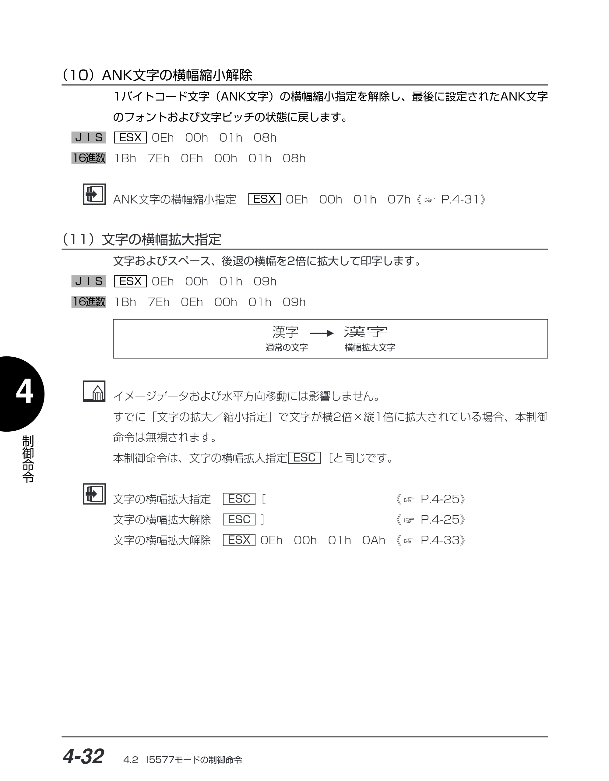 キヤノン BIJ2350/BIJ1350/BIJ1350D I5577ユーザーズガイド （PDF形式／4.55Mバイト） — （10）ANK文字の横幅縮小解除 — 原本ページ — 163ページ