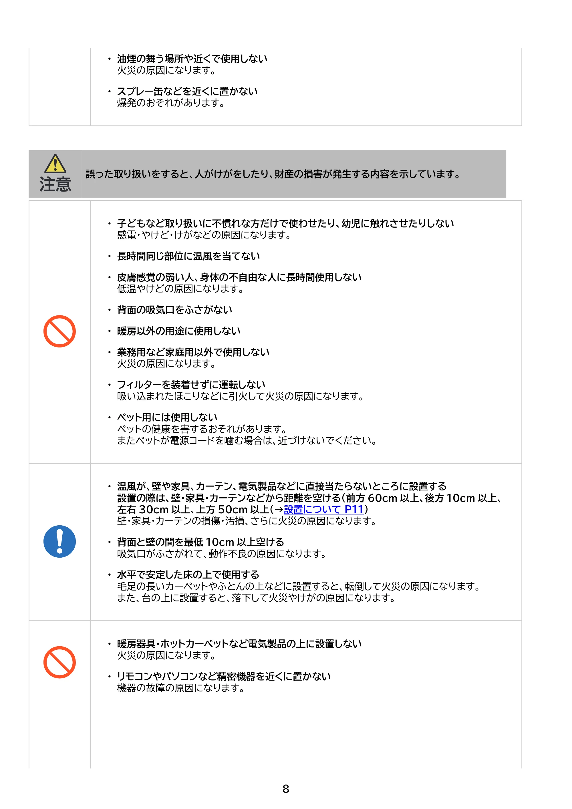 アイリスオーヤマ ACH-E12C 取扱説明書 — 原本ページ — 8ページ