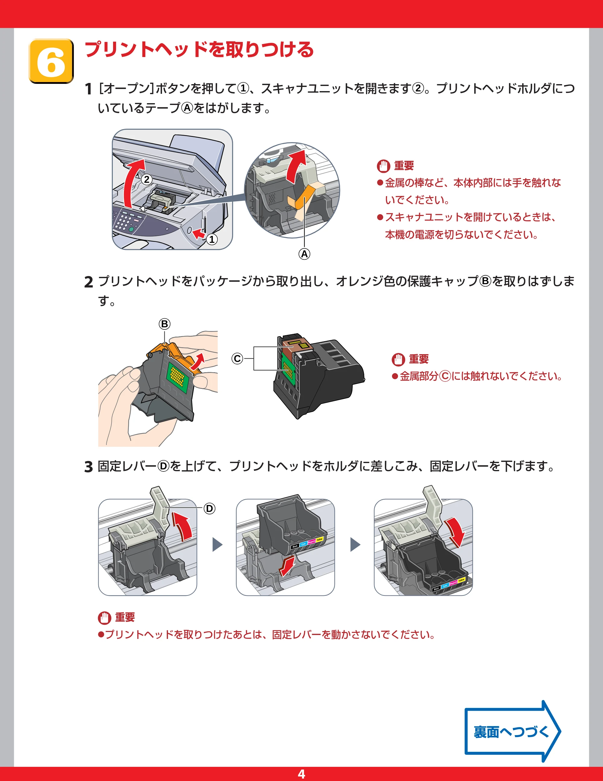 キヤノン PIXUS MP55 セットアップガイド (PDF形式/0.8Mバイト) — 原本ページ — 4ページ