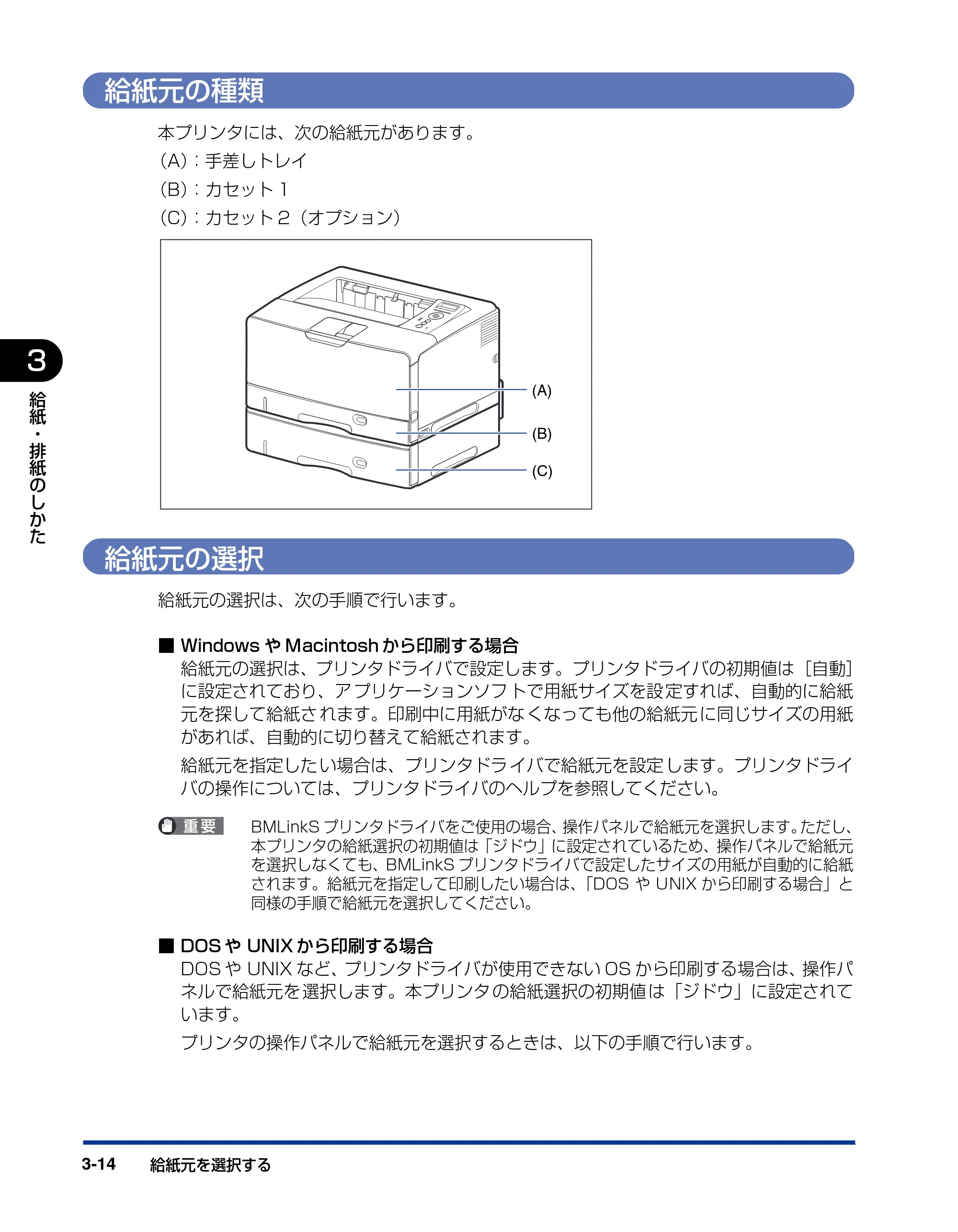 キヤノン LBP3950/3900 ユーザーズガイド 2006年2月8日掲載 （PDF形式／6.28Mバイト） — 給紙元の種類 — 原本ページ — 82ページ