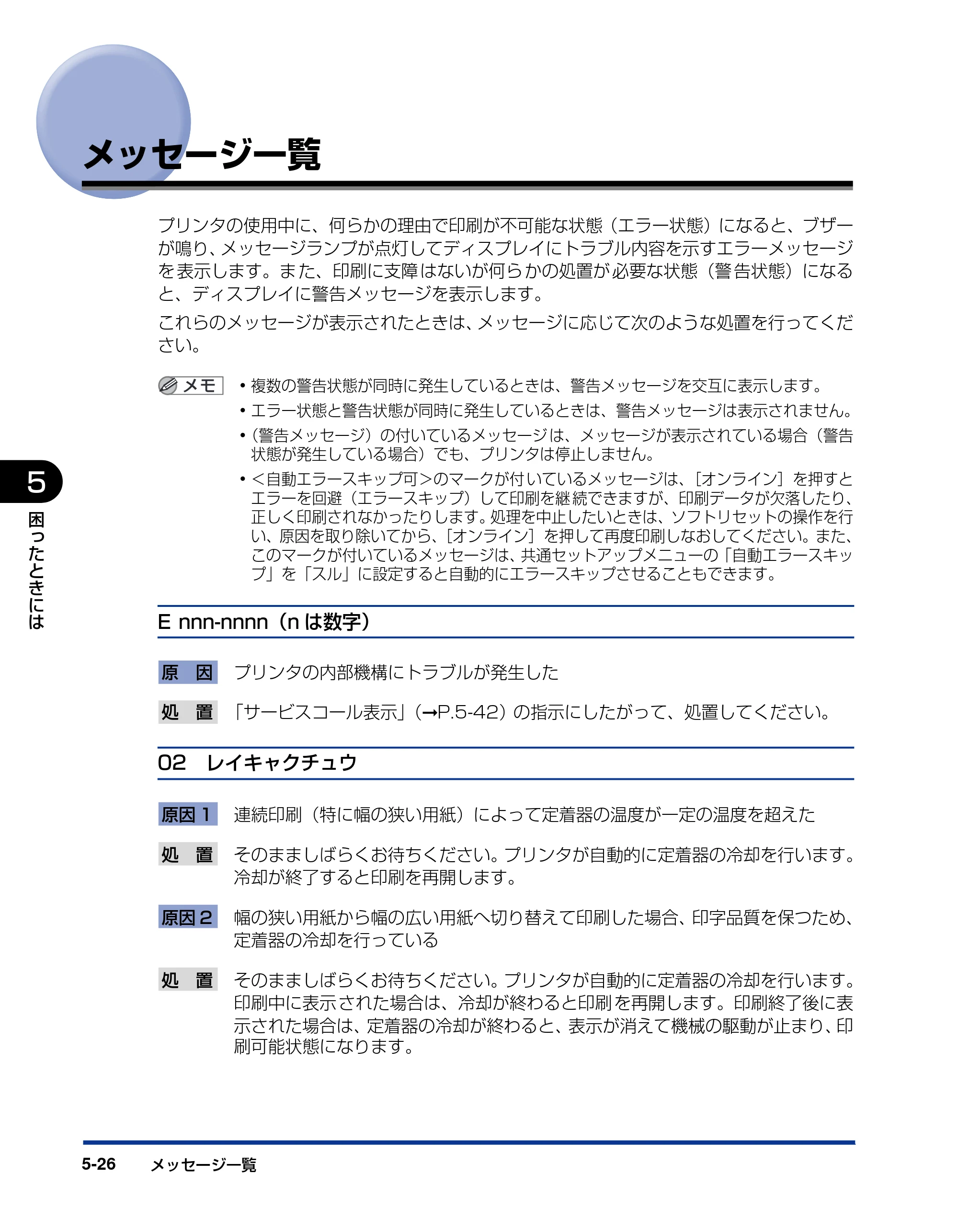 キヤノン LBP3950/3900 ユーザーズガイド 2006年2月8日掲載 （PDF形式／6.28Mバイト） — メッセージ一覧 — 原本ページ — 198ページ