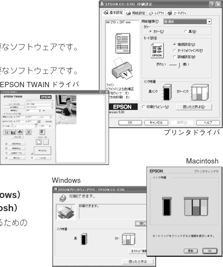 エプソン CC-570L CC-570L スタートアップガイド（第2版） — ソフトウェアをインストールする — 図版 22-1 — 22ページ