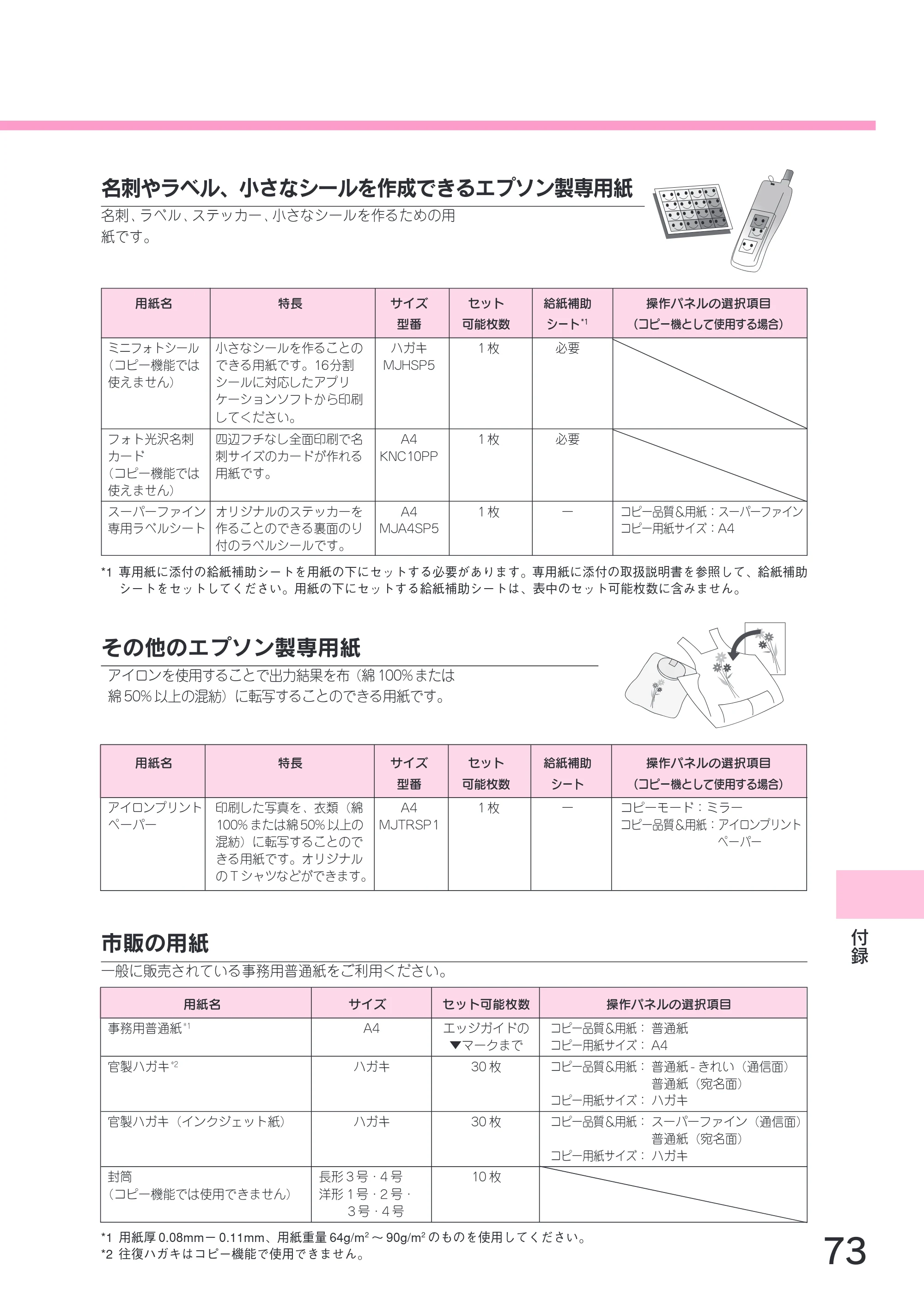 エプソン CC-570L CC-570L スタートアップガイド（第2版） — 市販の用紙 — 原本ページ — 75ページ
