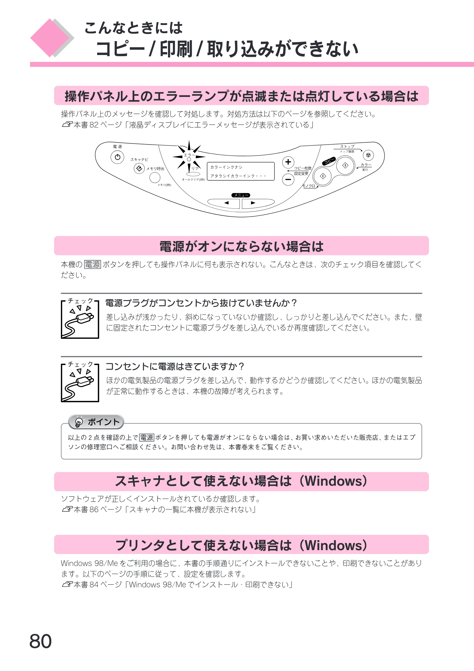 エプソン CC-570L CC-570L スタートアップガイド（第2版） — コピー/印刷/取り込みができない — 原本ページ — 82ページ
