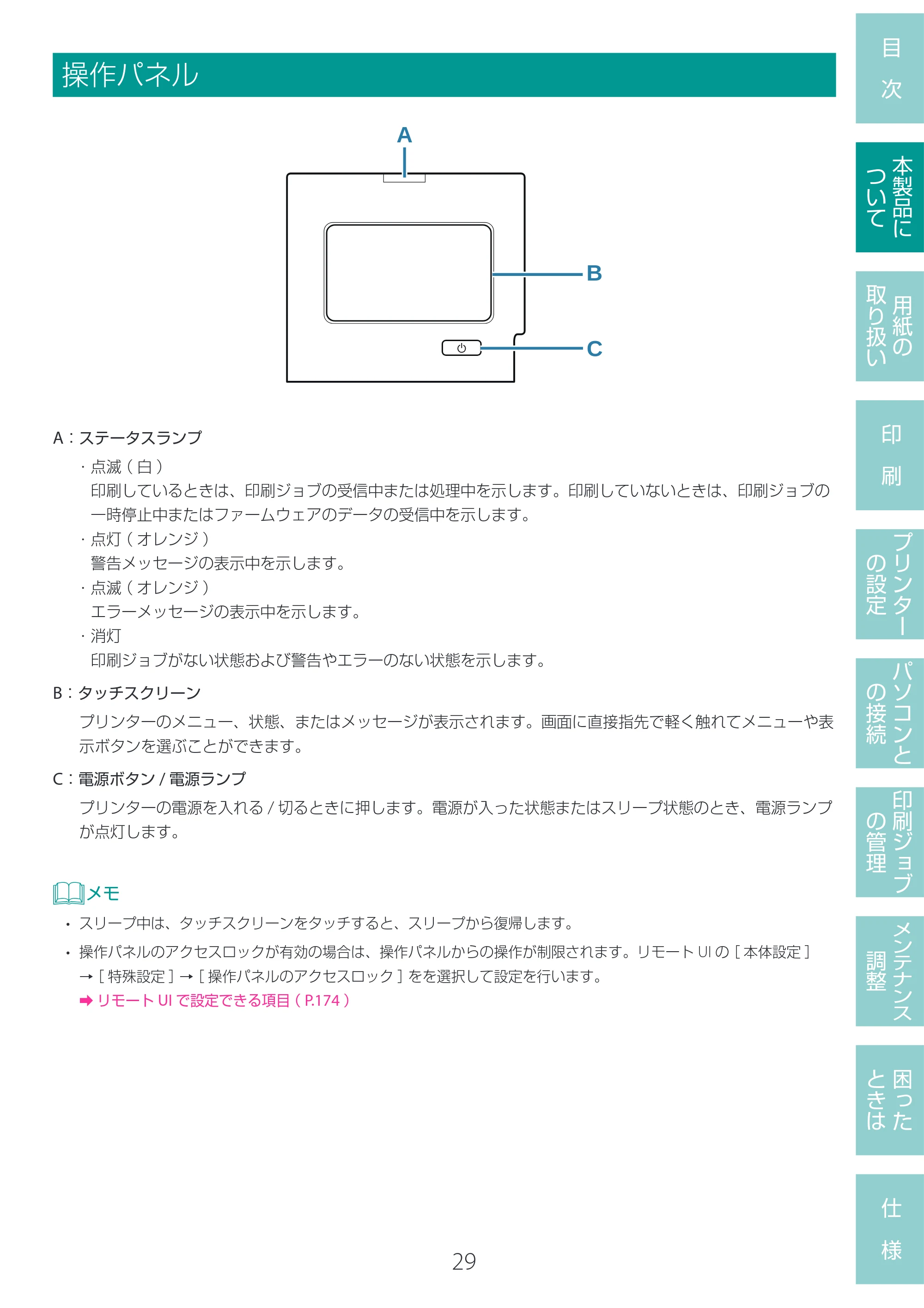 キヤノン LG-P800 LG-P800 ユーザーズガイド 2025年10月15日掲載（PDF：7.86MB） — 操作パネル — 原本ページ — 33ページ