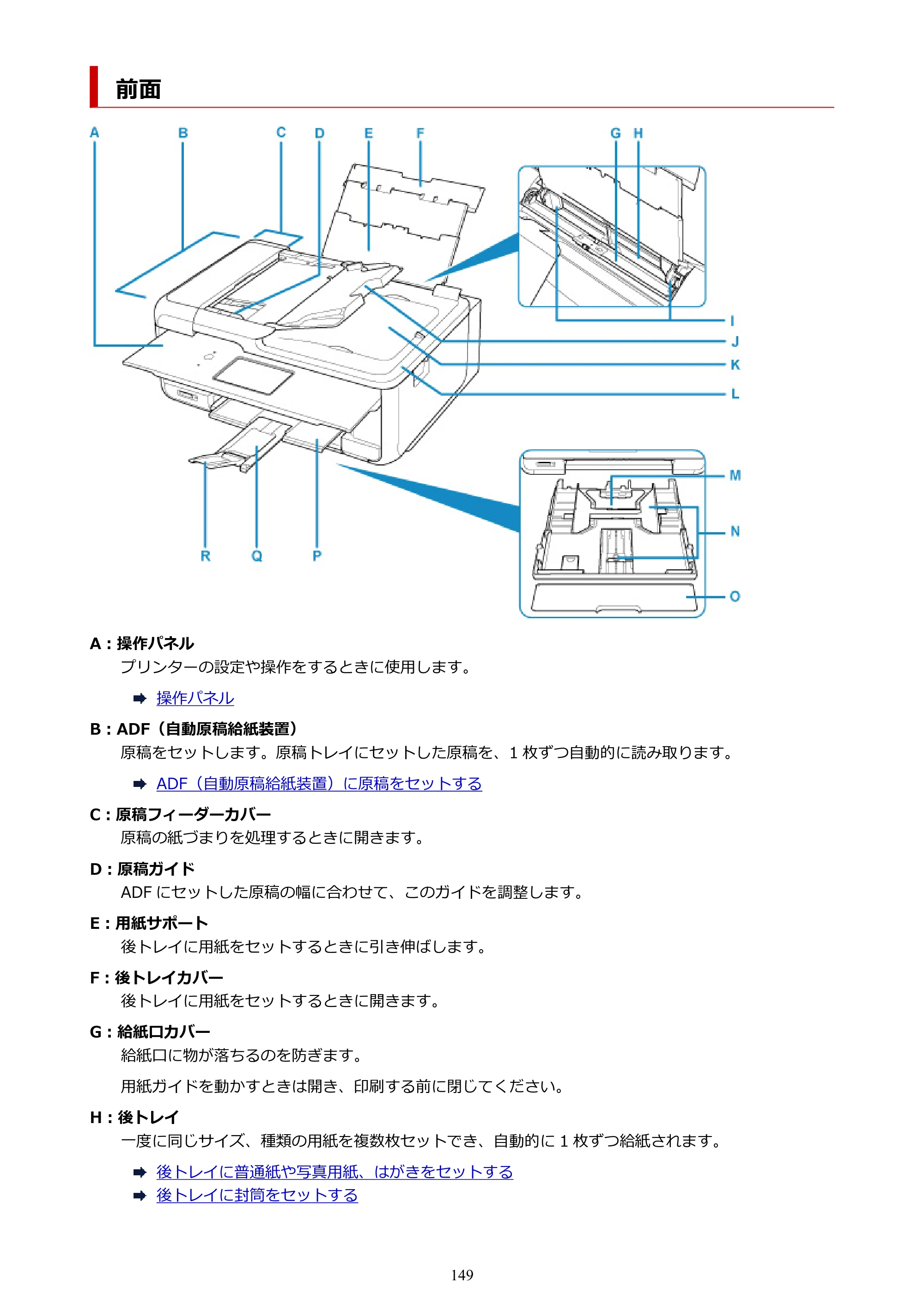 キヤノン TR8630/TR8630a オンラインマニュアル PDF版 （Windows版） 2021年4月27日掲載（PDF：16.0MB） — 前面 — 原本ページ — 149ページ