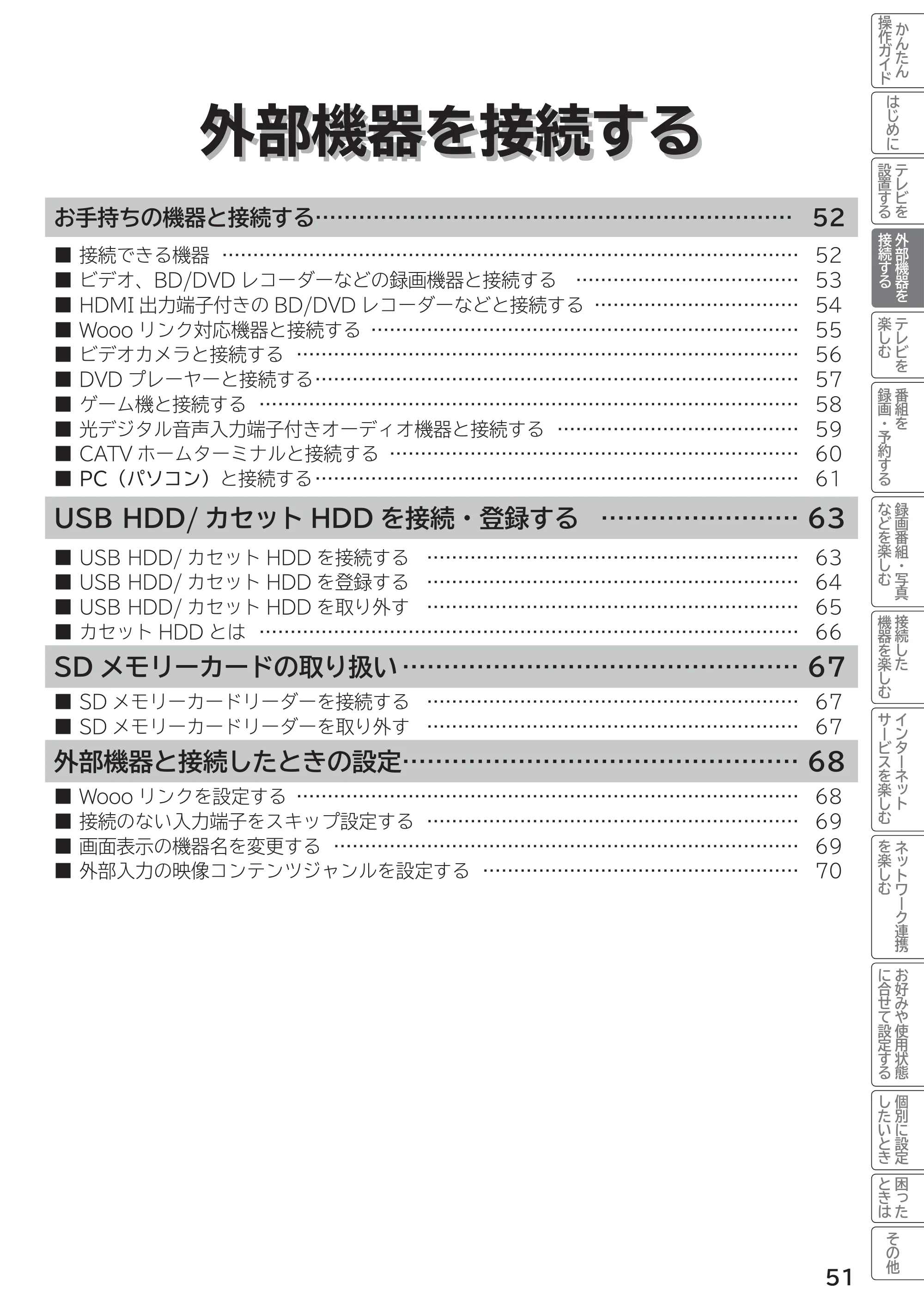 日立 L55-G2 / L47-G2 取扱説明書 — 外部機器を接続する — 原本ページ — 51ページ