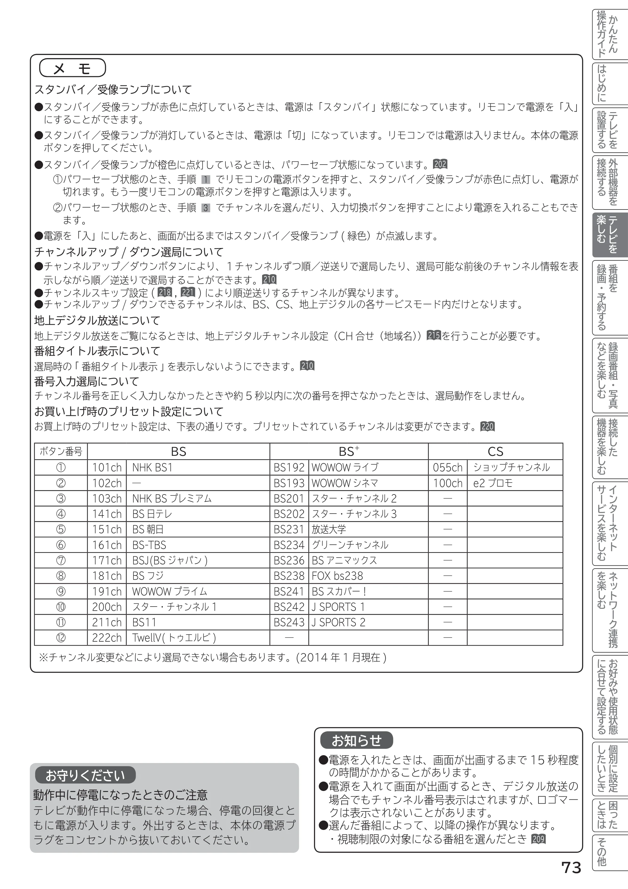 日立 L55-G2 / L47-G2 取扱説明書 — 原本ページ — 73ページ