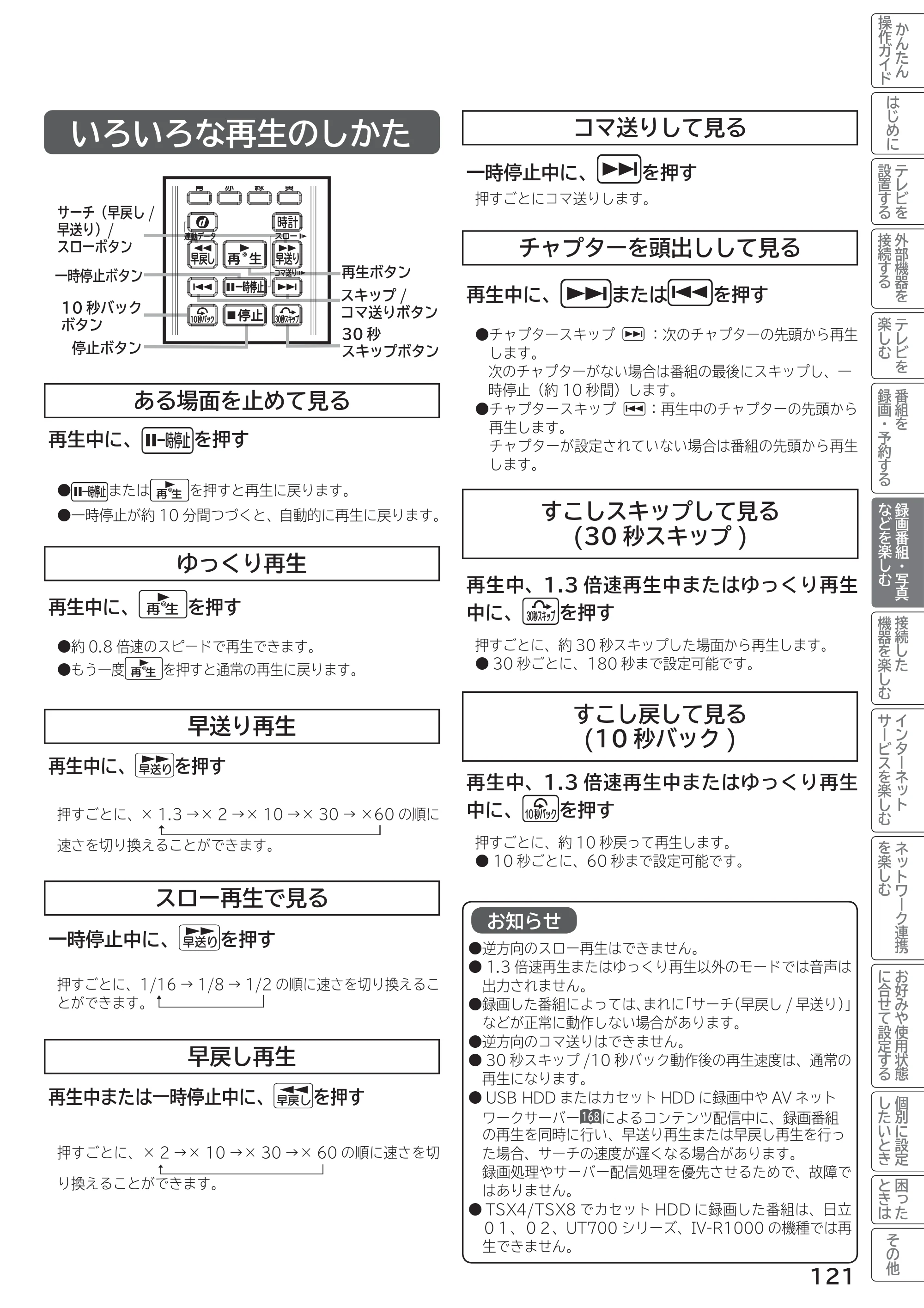 日立 L55-G2 / L47-G2 取扱説明書 — いろいろな再生のしかた — 原本ページ — 121ページ